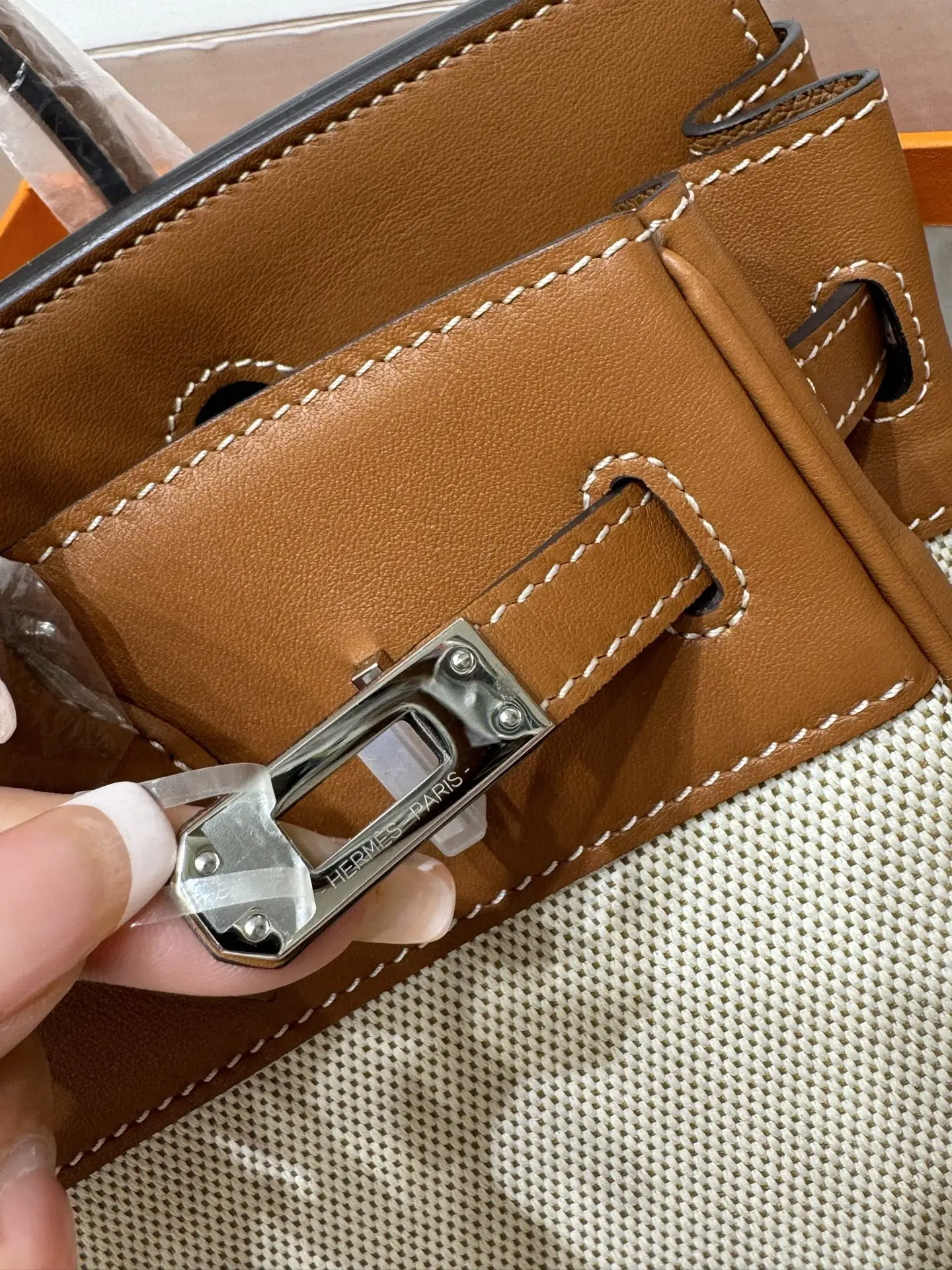 Birkin 25 Canvas & Leather Handbag D59018546 — view 2