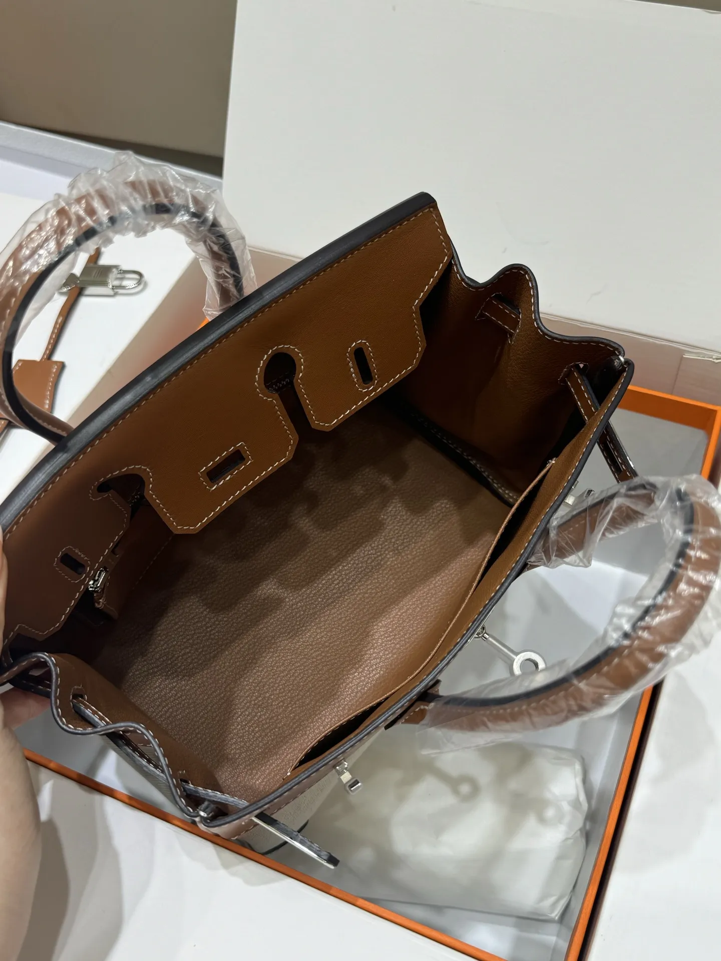 Birkin 25 Canvas & Leather Handbag D59018546 — view 8