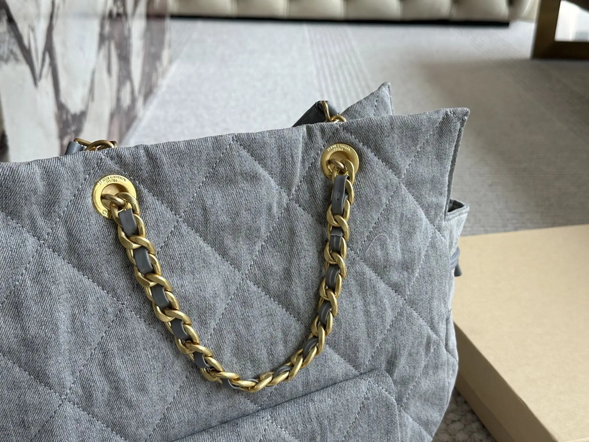 Chanel Quilted Denim Deauville Tote Bag D36017955 — view 2