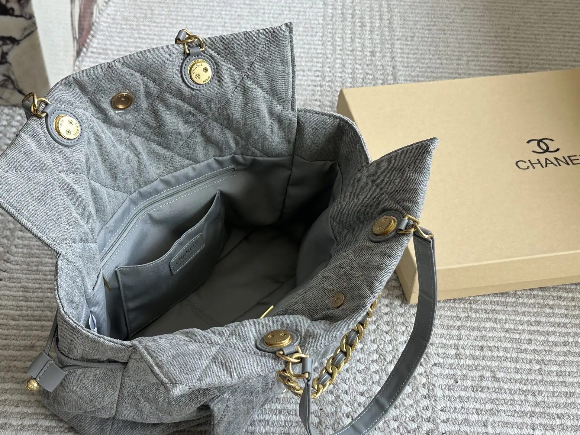 Chanel Quilted Denim Deauville Tote Bag D36017955 — view 8