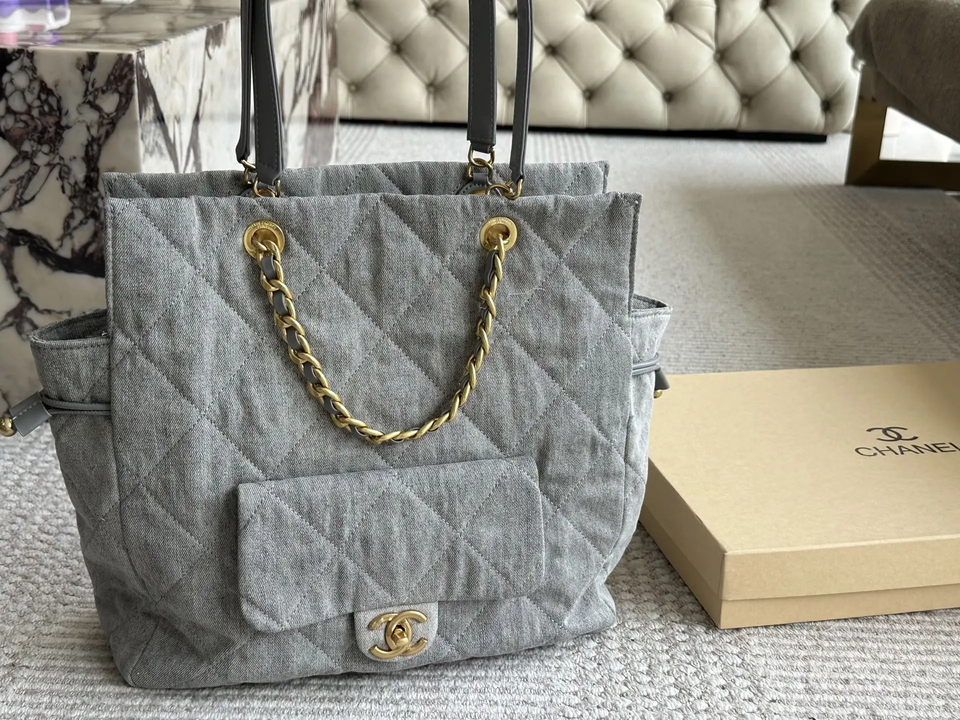Chanel Quilted Denim Deauville Tote Bag D36017955 — view 10