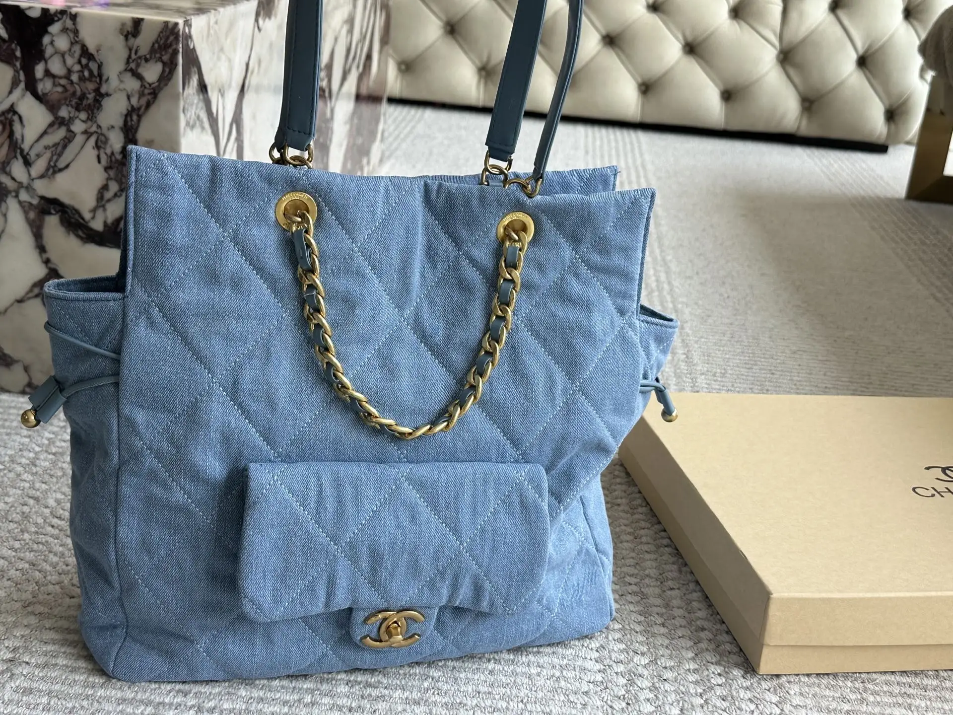 Chanel Quilted Denim Deauville Tote Bag D36017955 — view 11