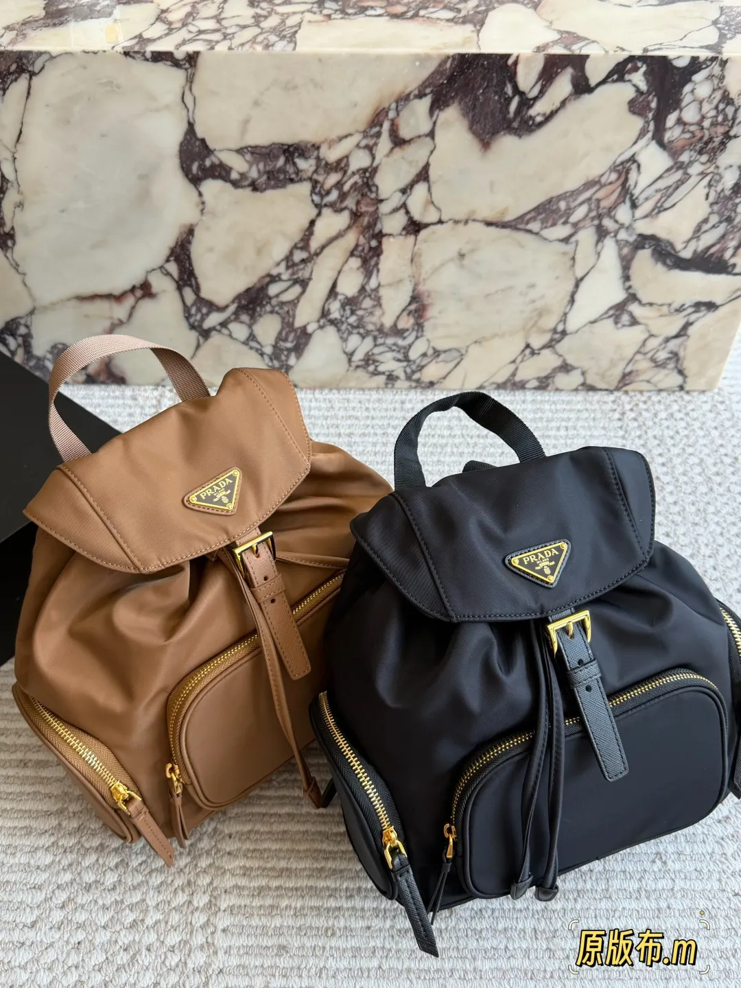 Prada Nylon Backpack with Buckle Detail D40018355 — view 3