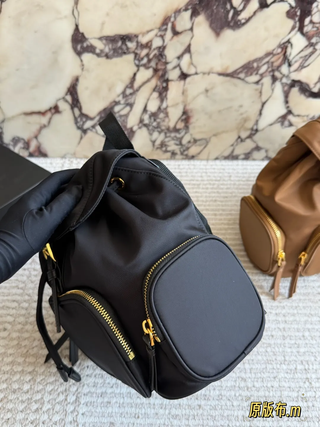 Prada Nylon Backpack with Buckle Detail D40018355 — view 4