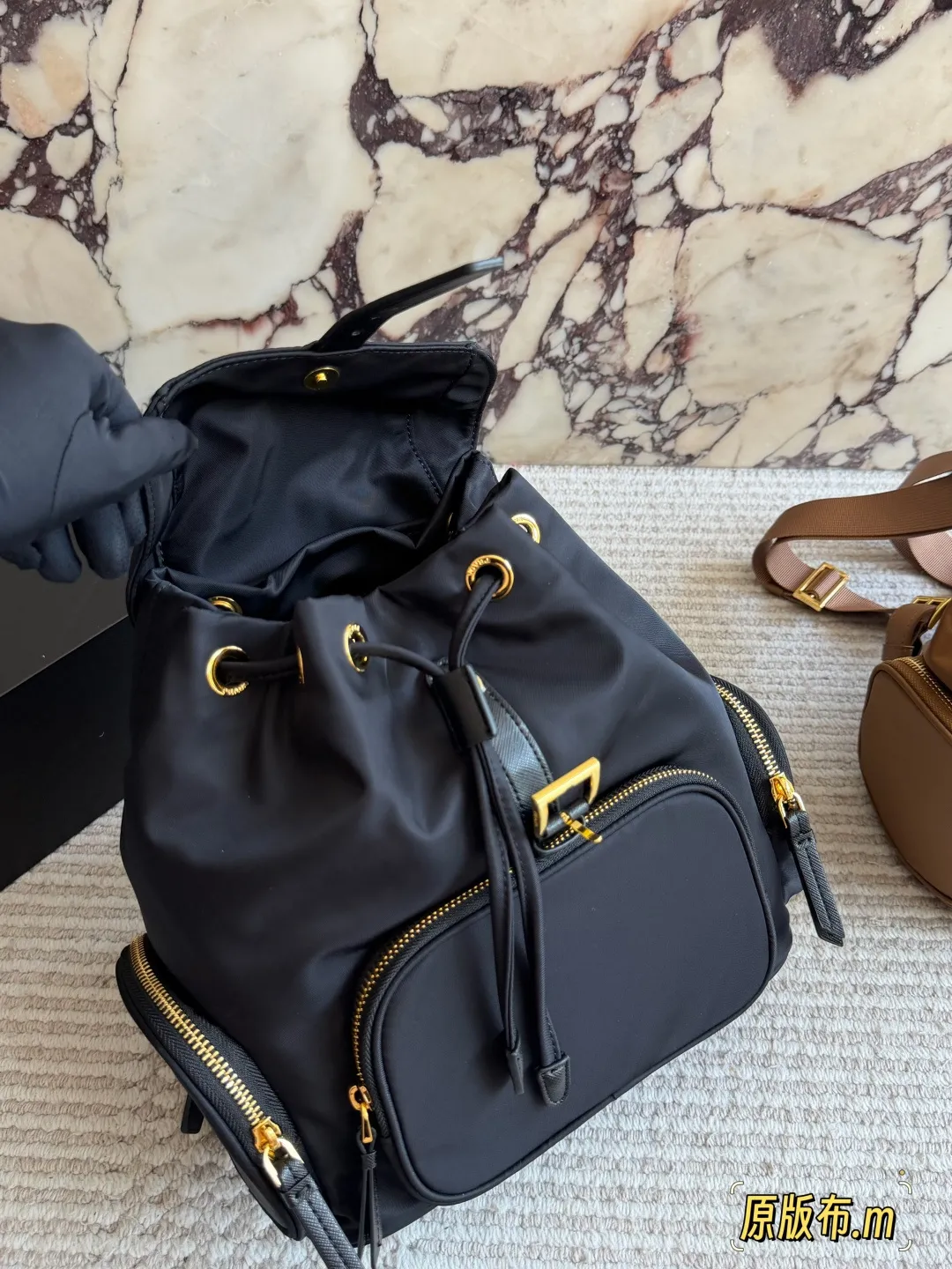 Prada Nylon Backpack with Buckle Detail D40018355 — view 8