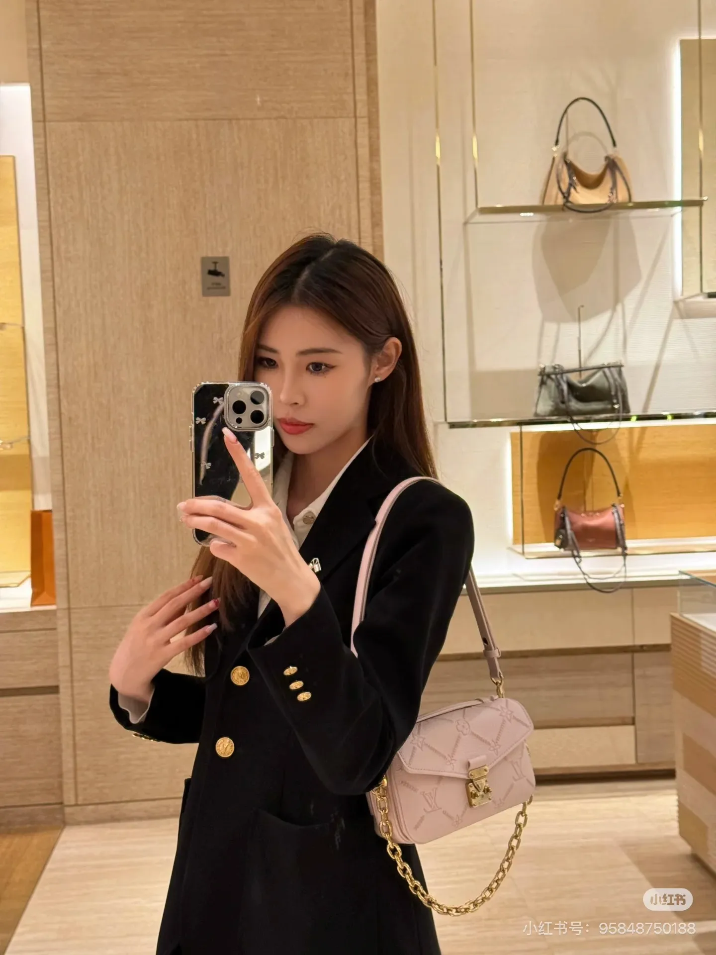 Metis Embossed Leather Shoulder Bag D36018251 — view 3