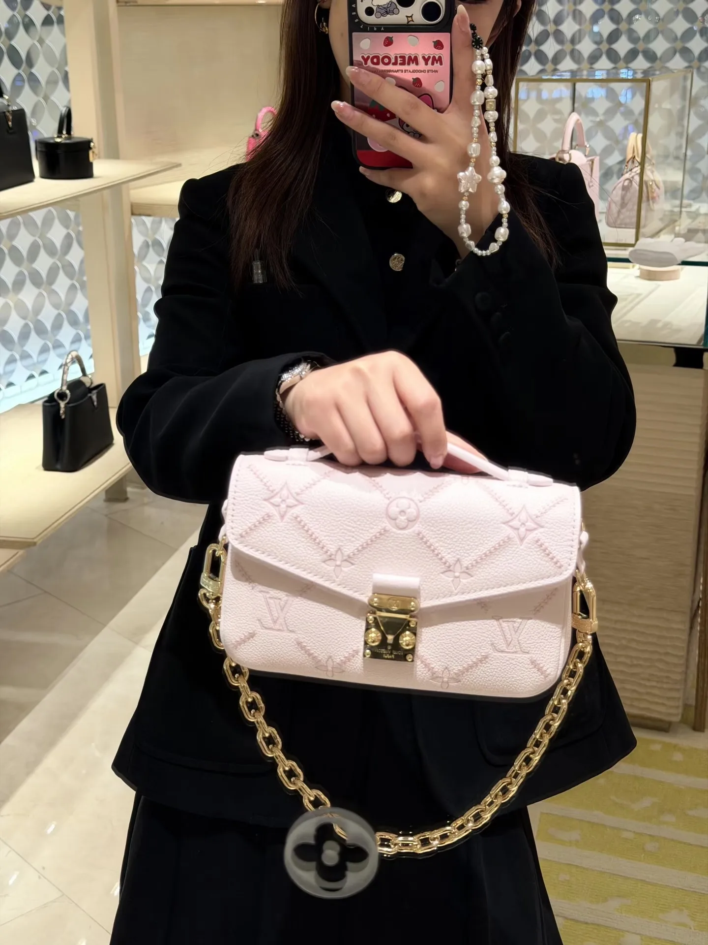Metis Embossed Leather Shoulder Bag D36018251 — view 5