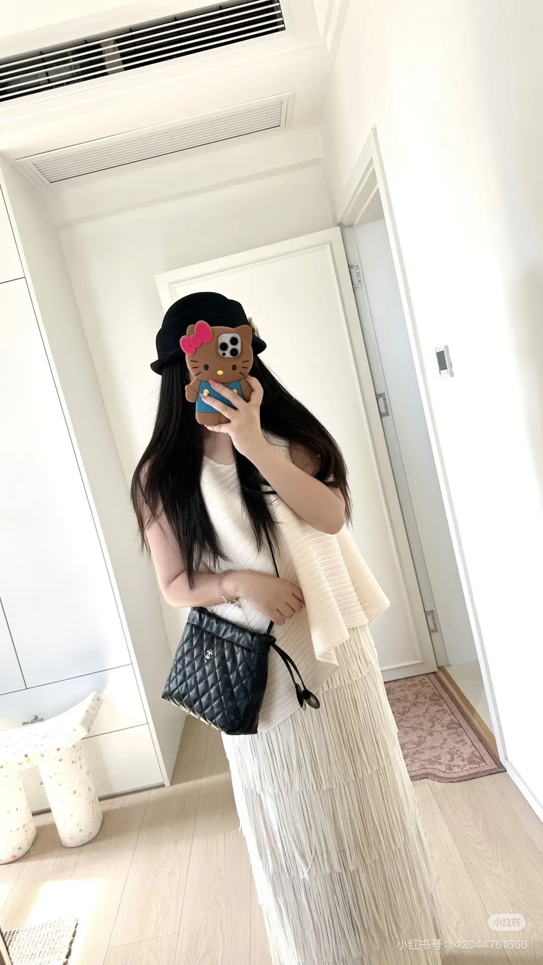 Quilted Leather Drawstring Bucket Bag D38018039 — view 2