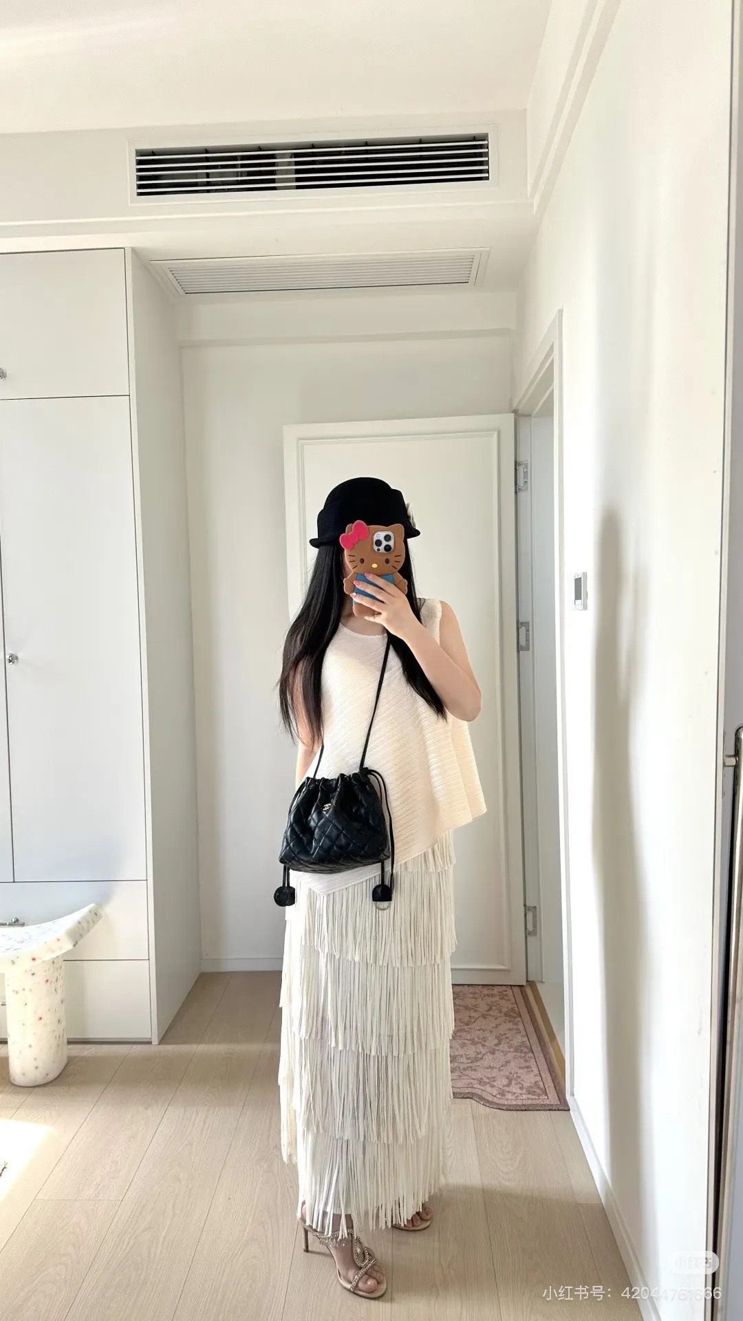Quilted Leather Drawstring Bucket Bag D38018039 — view 4