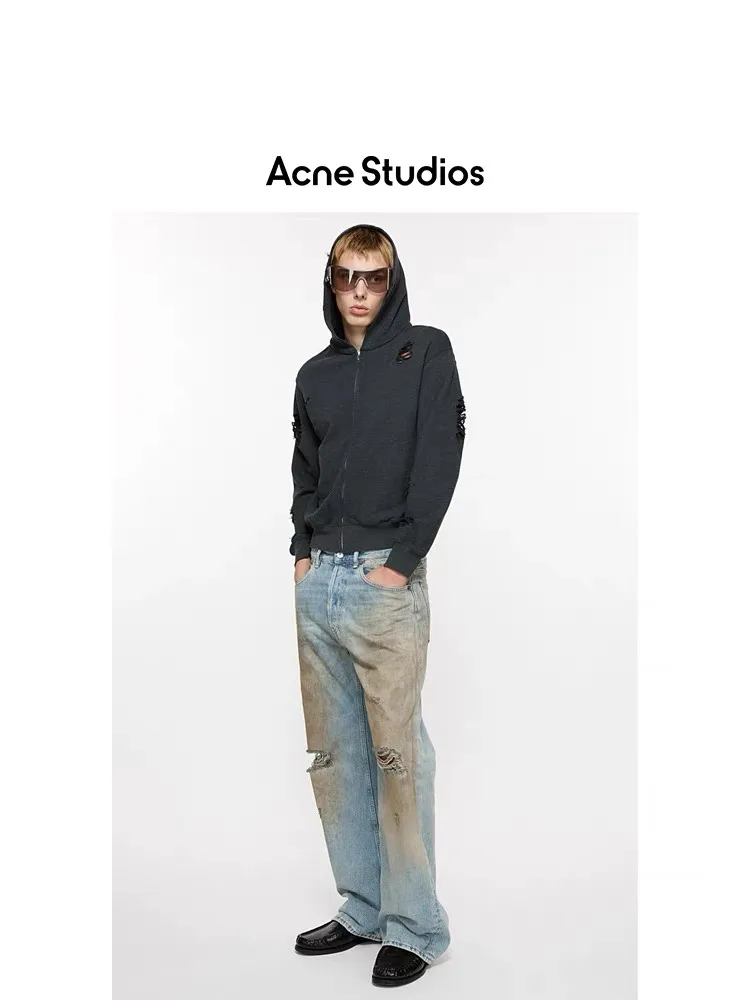 Distressed Mud-Wash Straight-Leg Jeans D21521860