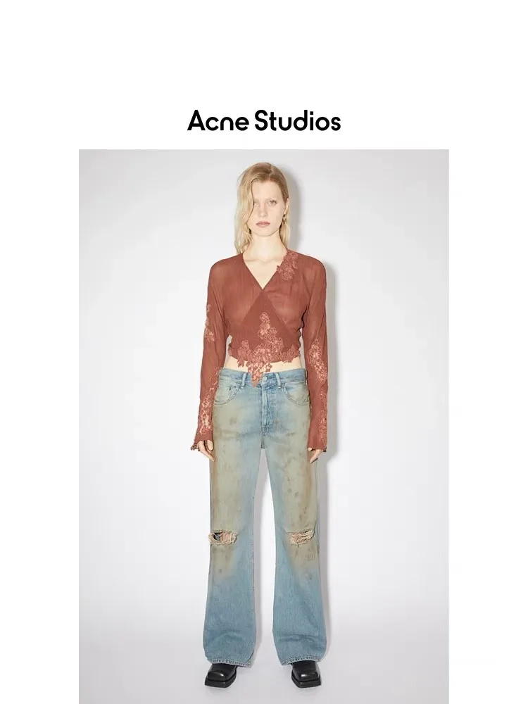 Distressed Mud-Wash Straight-Leg Jeans D21521860 — view 2