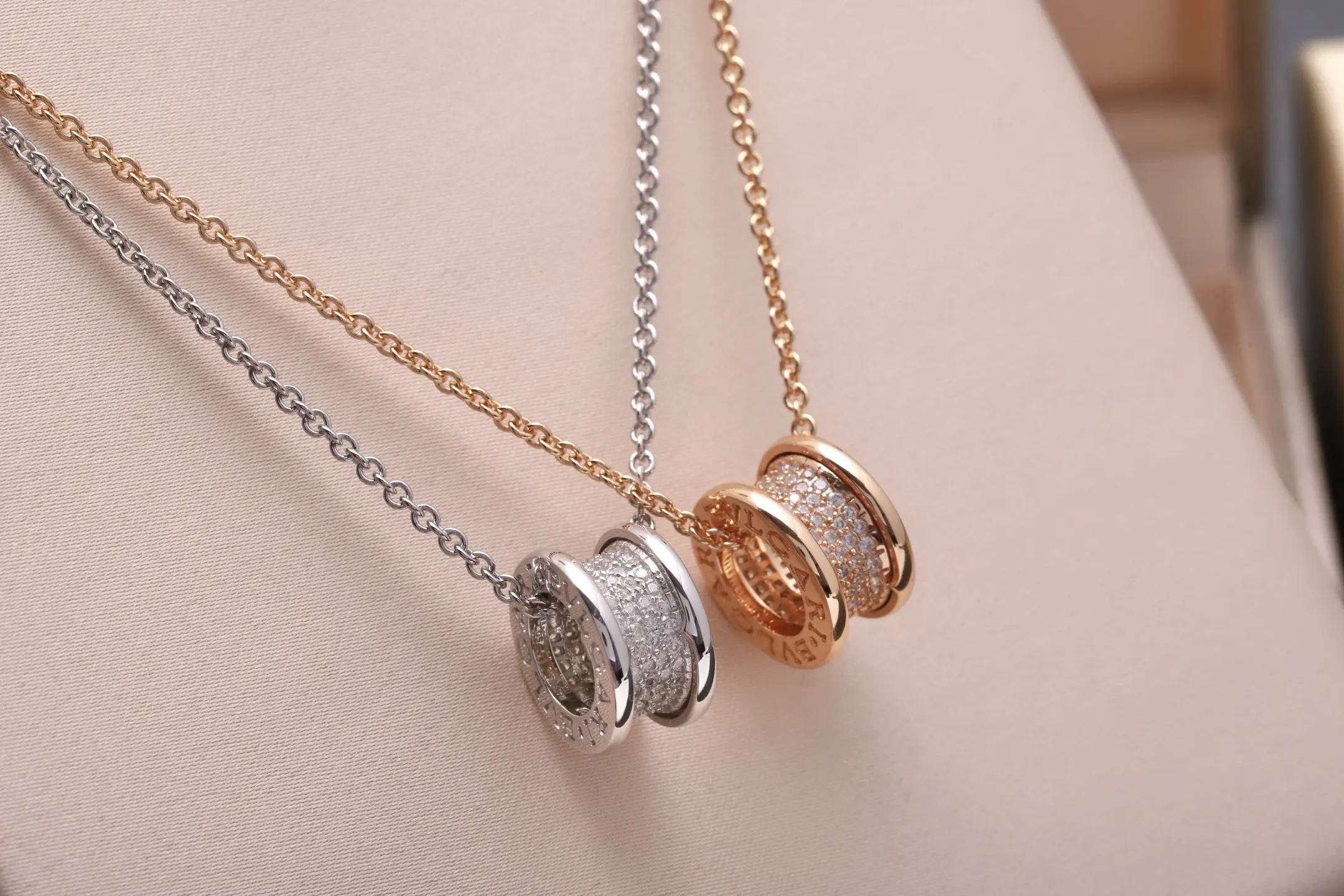 B.zero1 Rock Pave-Set Pendant Necklace (Sterling Silver) D49017151 — view 3