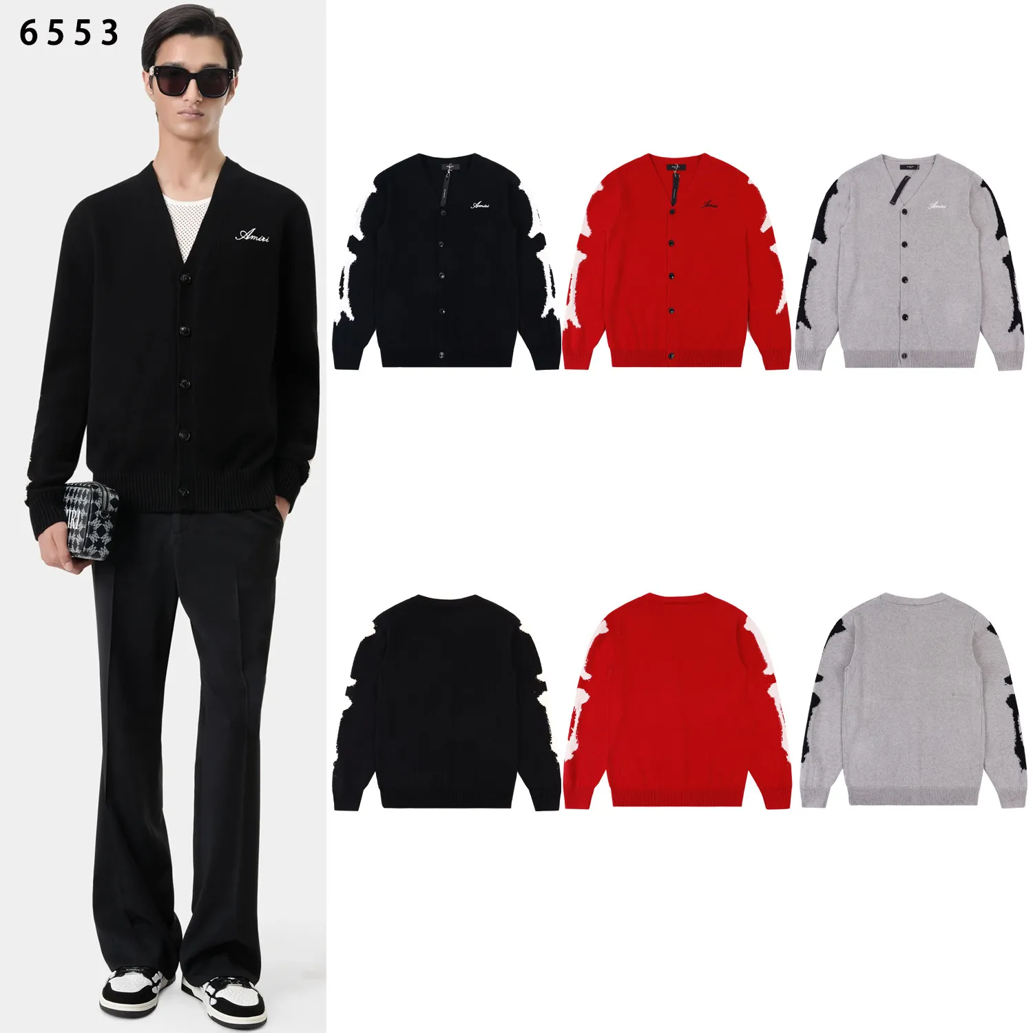 Bones Intarsia Wool-Blend Cardigan D13012242