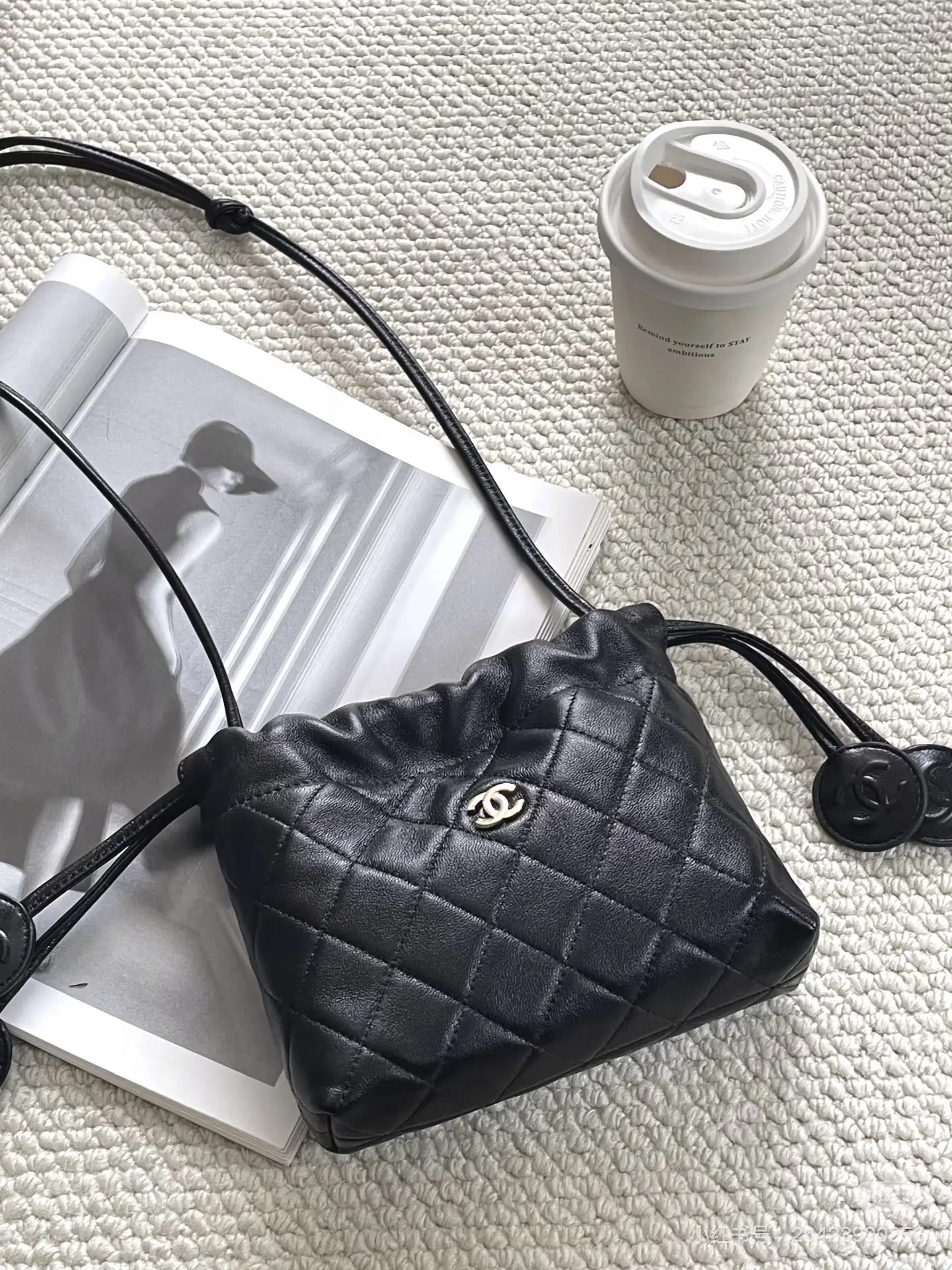 Chanel Quilted Drawstring Bucket Bag D37018041 — view 2
