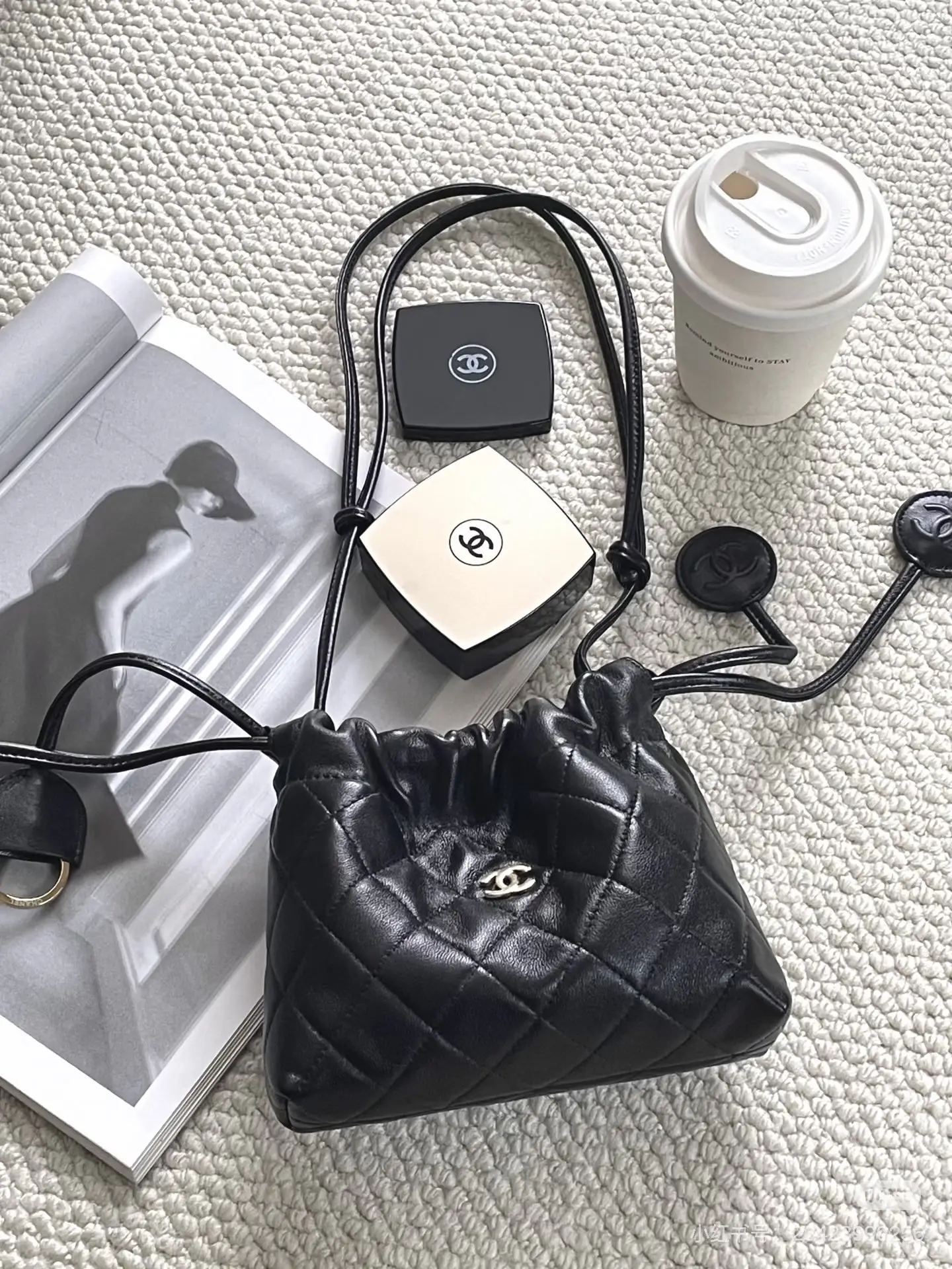 Chanel Quilted Drawstring Bucket Bag D37018041 — view 3