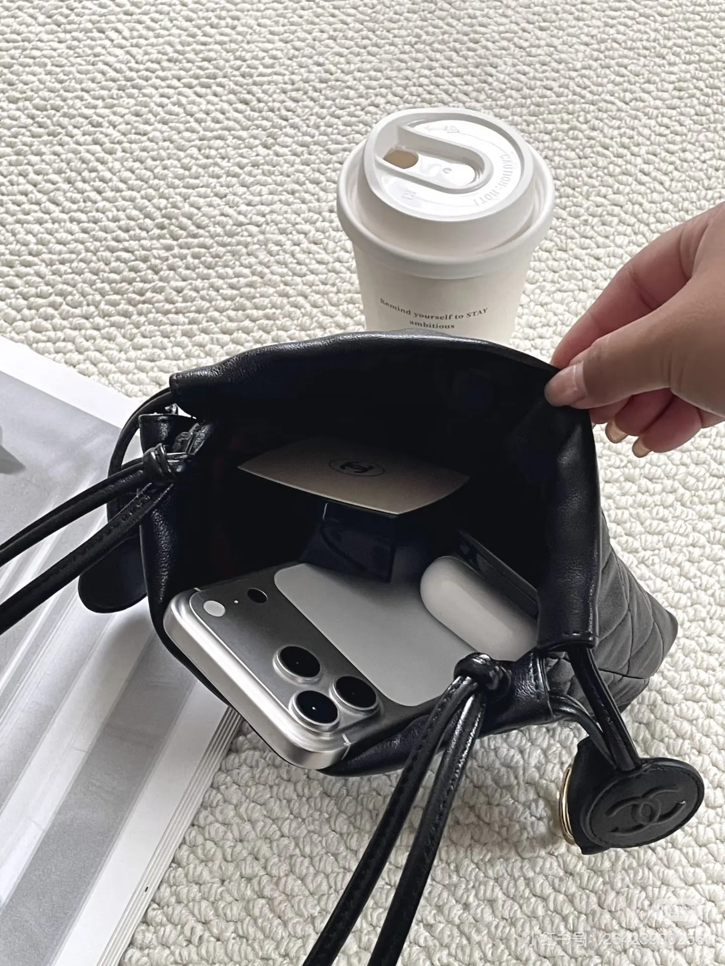 Chanel Quilted Drawstring Bucket Bag D37018041 — view 4