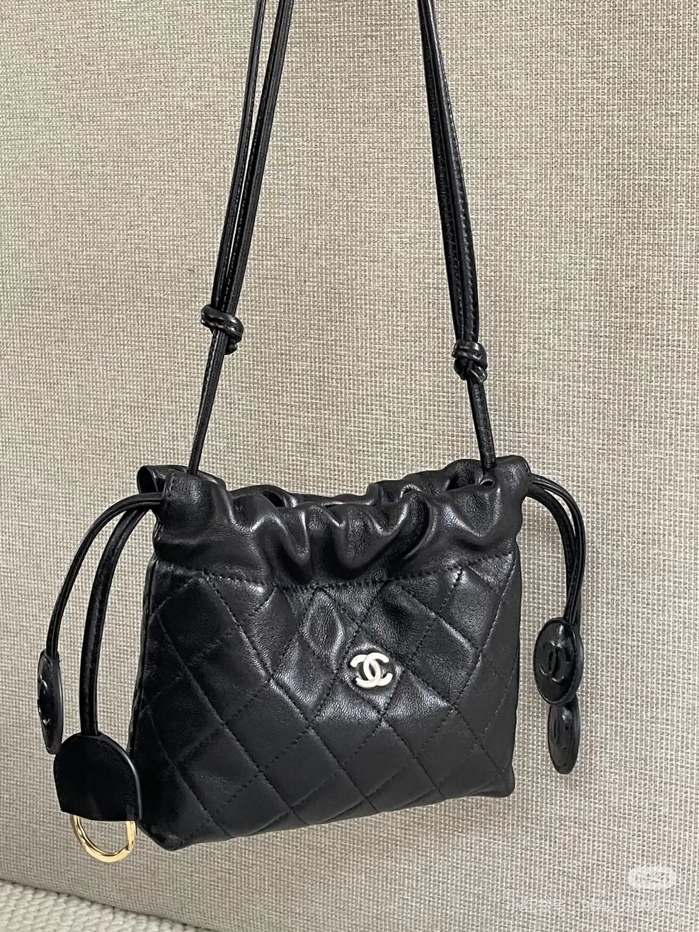 Chanel Quilted Drawstring Bucket Bag D37018041 — view 6