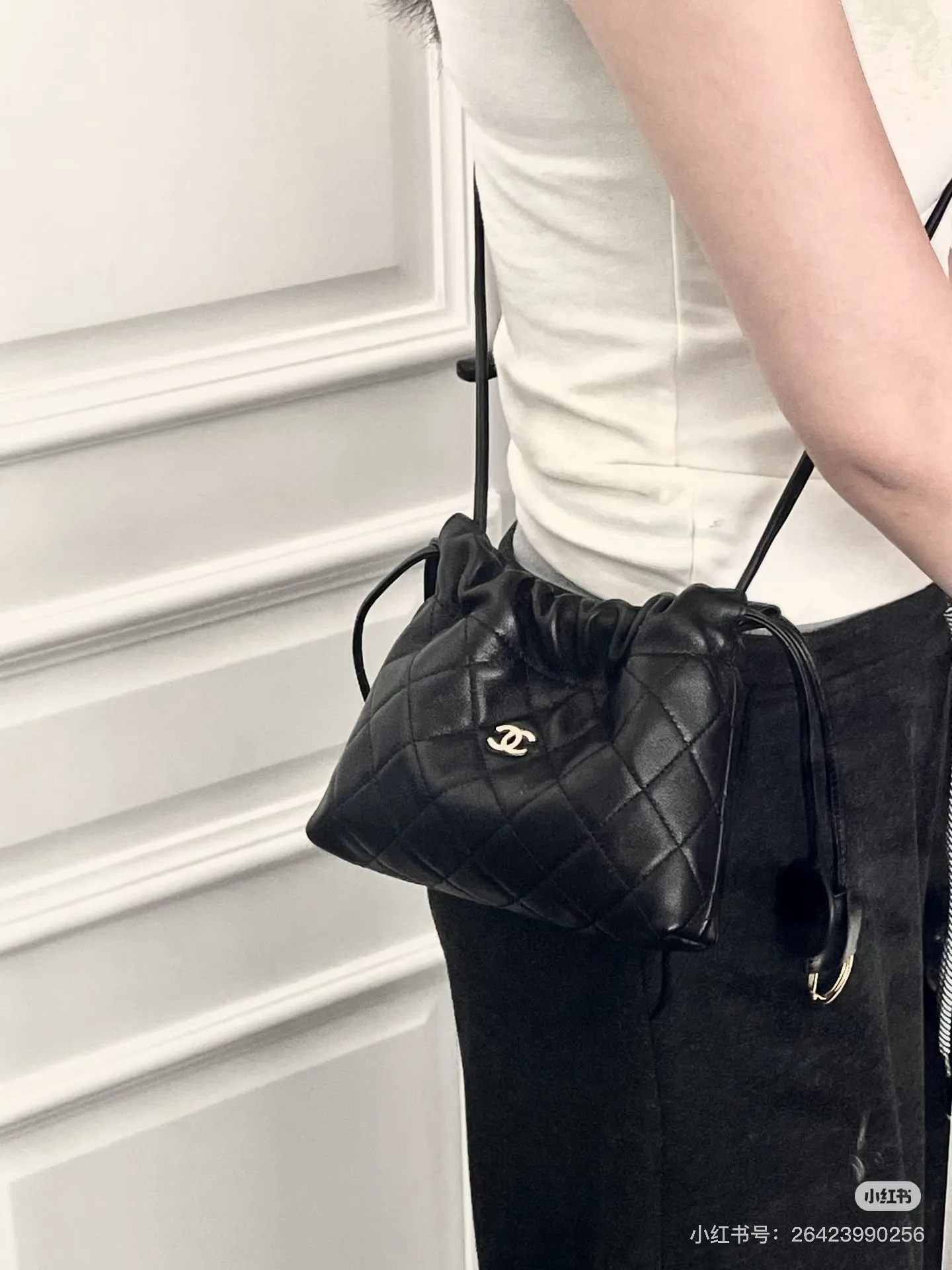 Chanel Quilted Drawstring Bucket Bag D37018041 — view 7