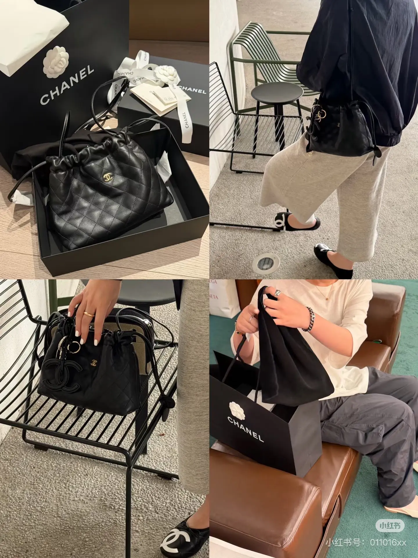 Chanel Quilted Drawstring Bucket Bag D37018041 — view 8