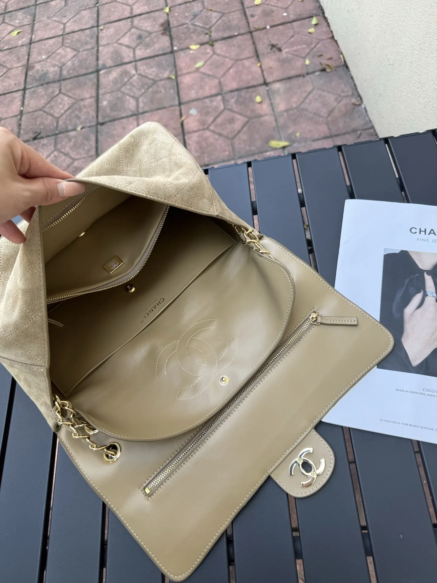 Maxi Classic Flap Suede Shoulder Bag D49018566 — view 7