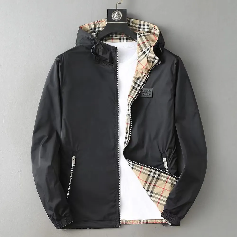 Check-Lined Hooded Shell Jacket D26014745 — view 4