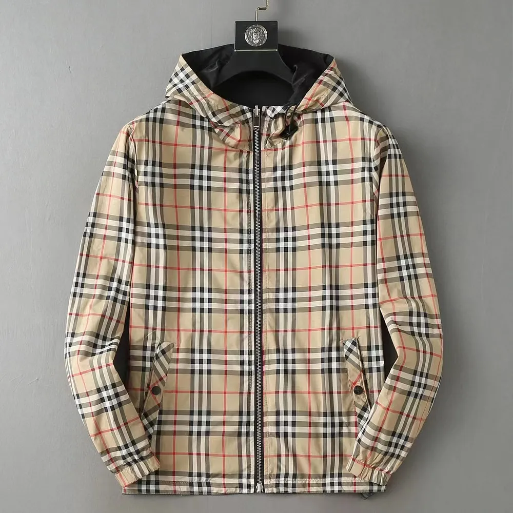 Check-Lined Hooded Shell Jacket D26014745 — view 5