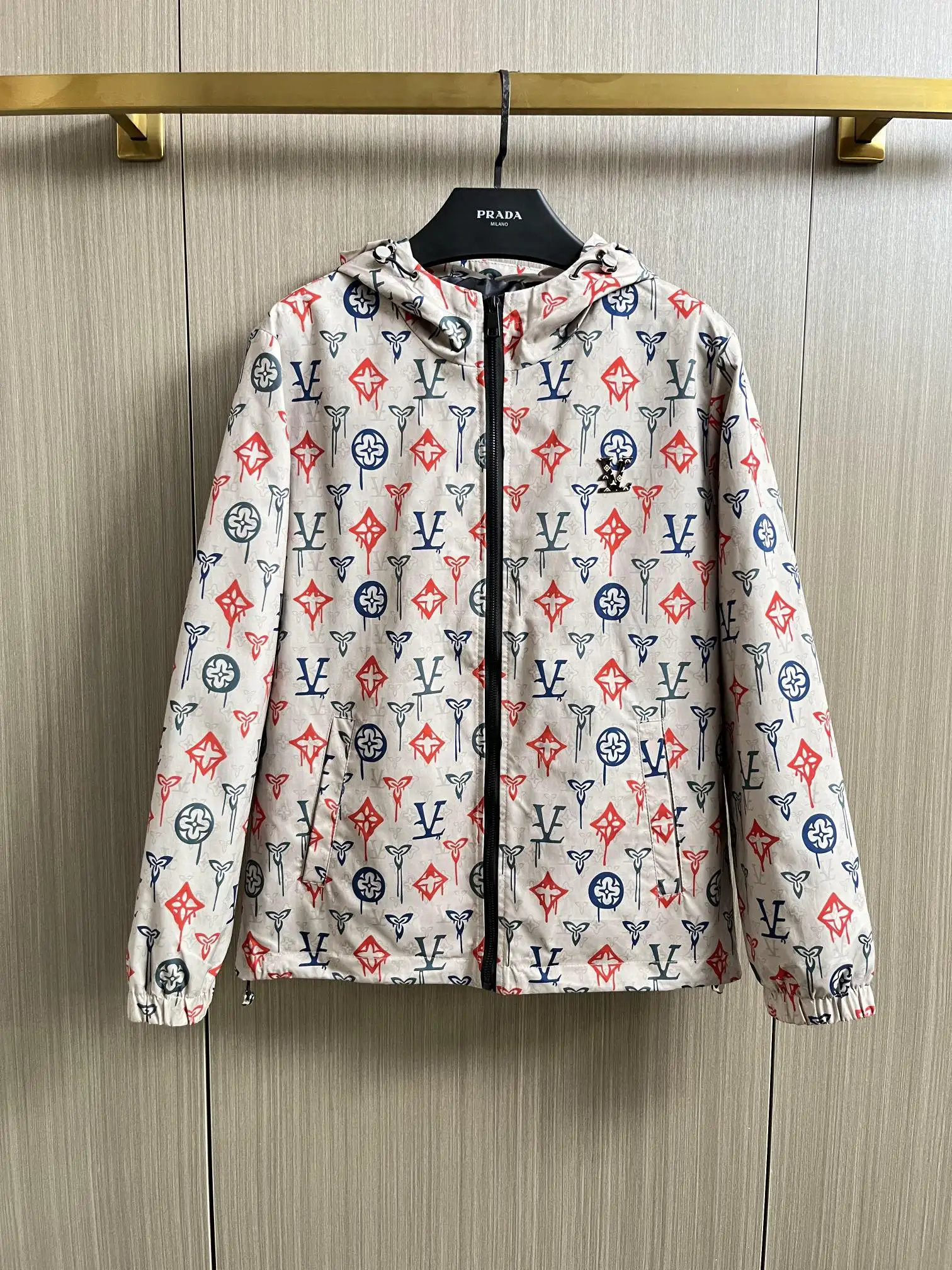 Graffiti Monogram Hooded Windbreaker Jacket D29014740