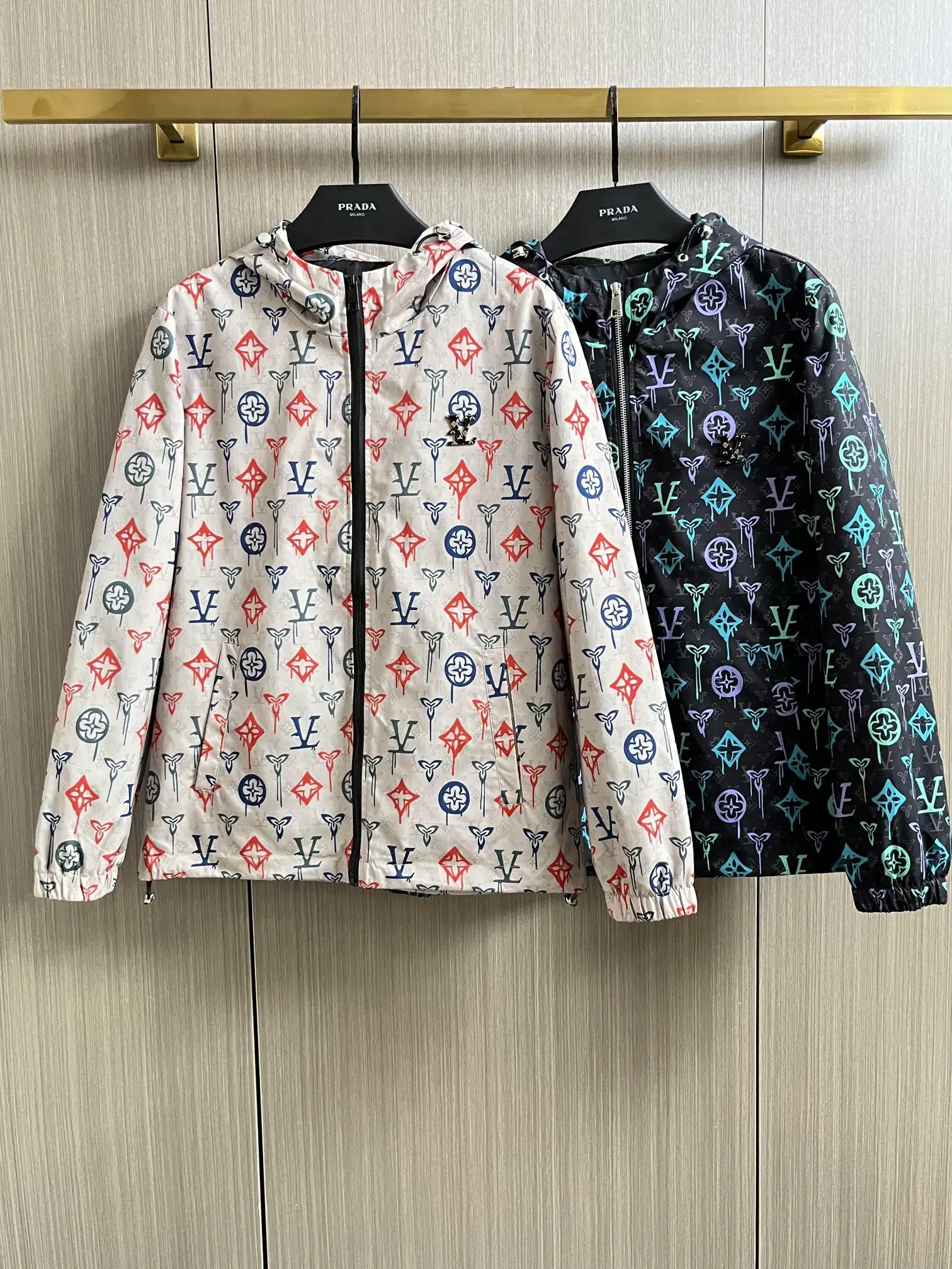 Graffiti Monogram Hooded Windbreaker Jacket D29014740 — view 9