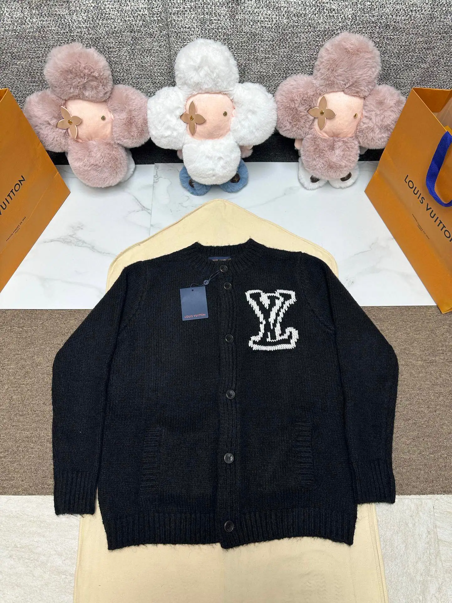 Logo Intarsia Wool-Blend Cardigan D22016393 — view 3
