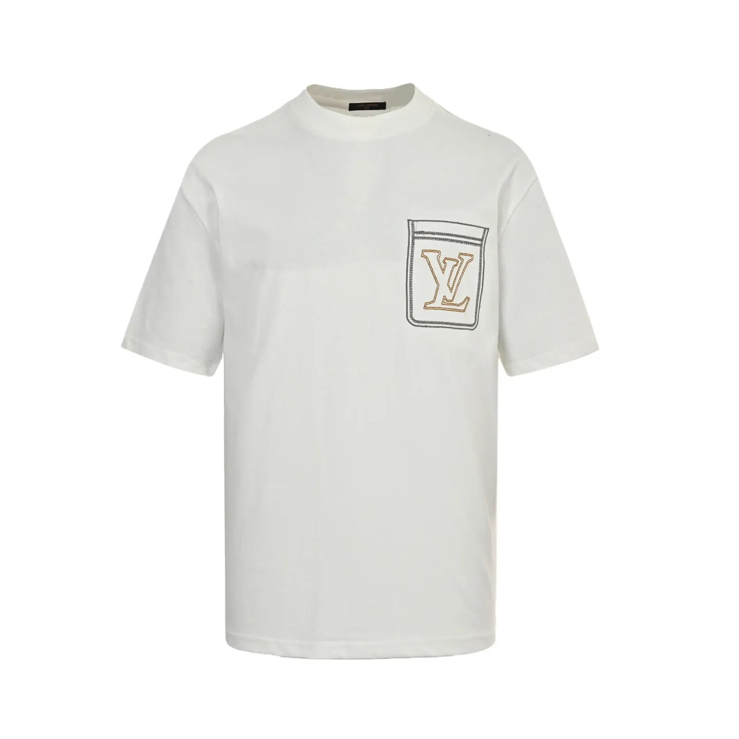Embroidered Faux-Pocket Cotton T-Shirt D20513043