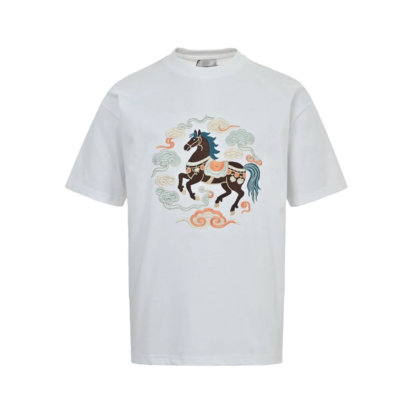 Embroidered Horse and Clouds T-Shirt D21013027
