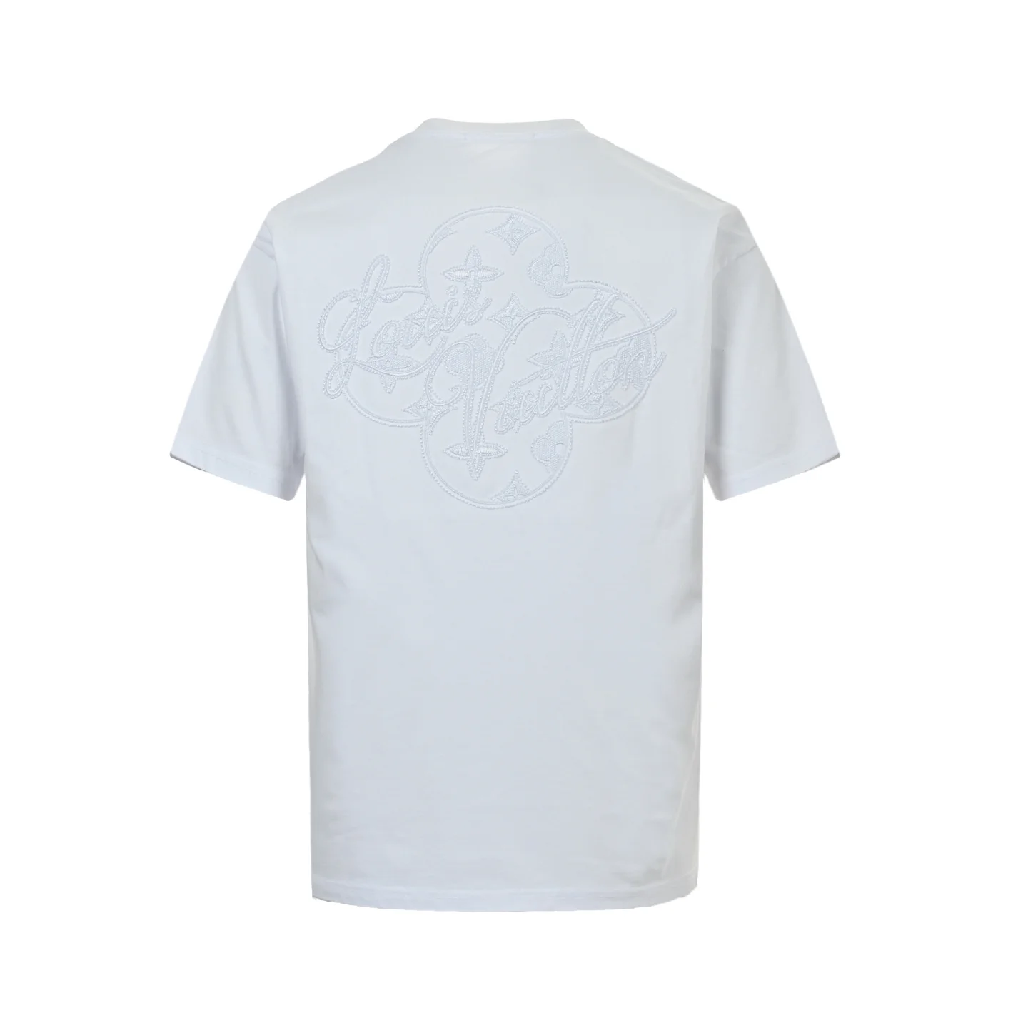 Embroidered Monogram Flower Cotton T-Shirt D21013029 — view 3