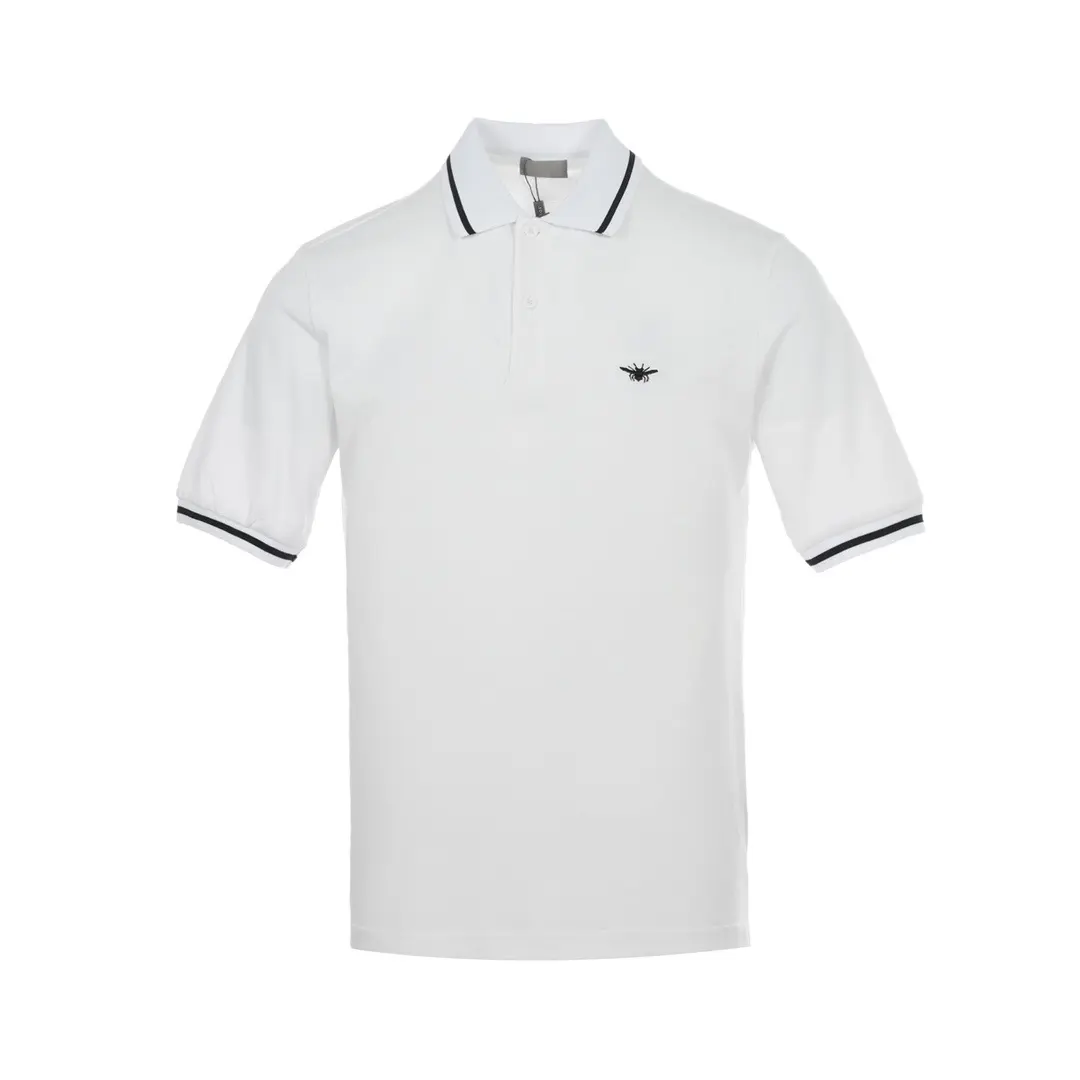 Bee-Embroidered Cotton-Pique Polo Shirt D22013048