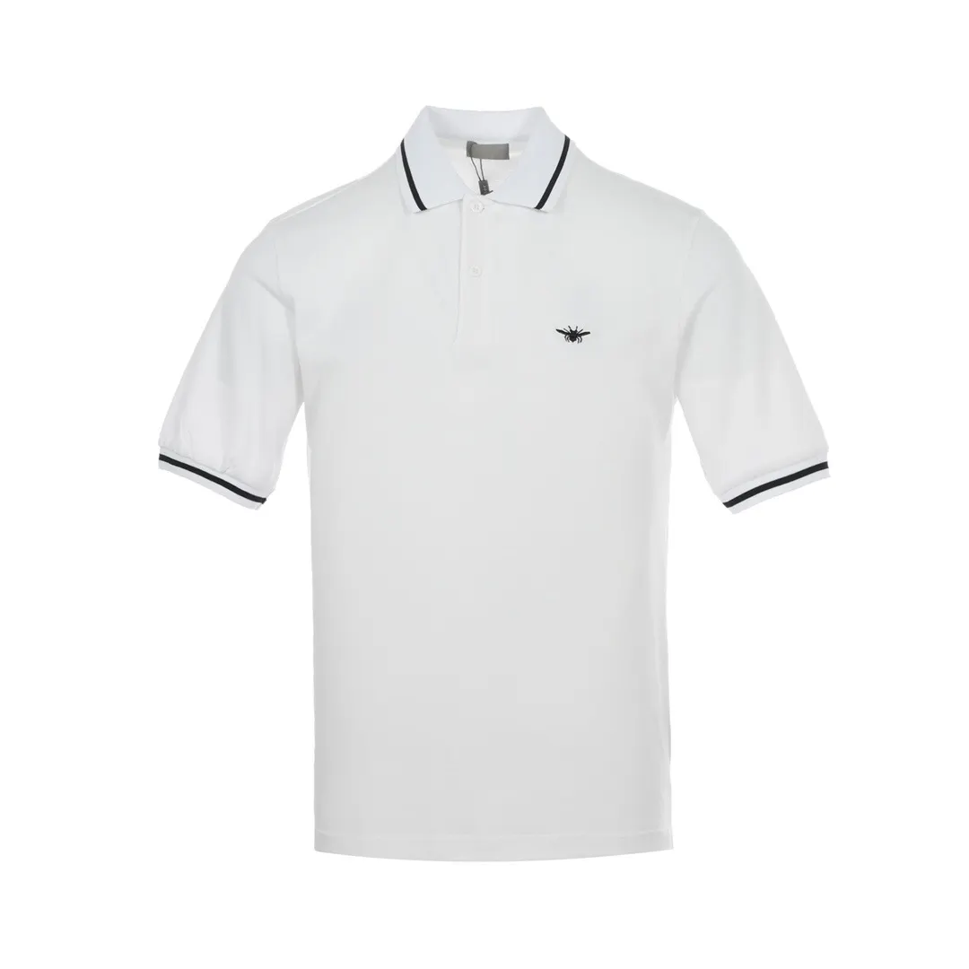 Bee-Embroidered Cotton-Pique Polo Shirt D22013048
