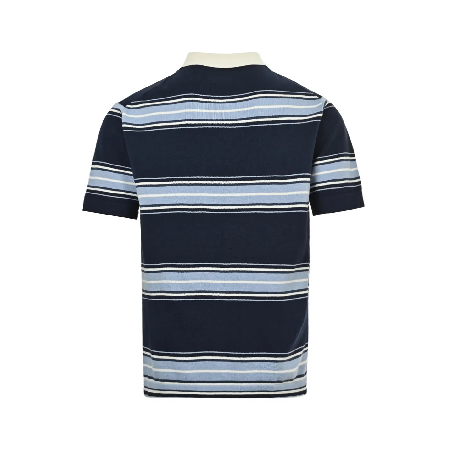 Lily of the Valley Embroidered Striped Knit Polo Shirt D24513033 — view 3