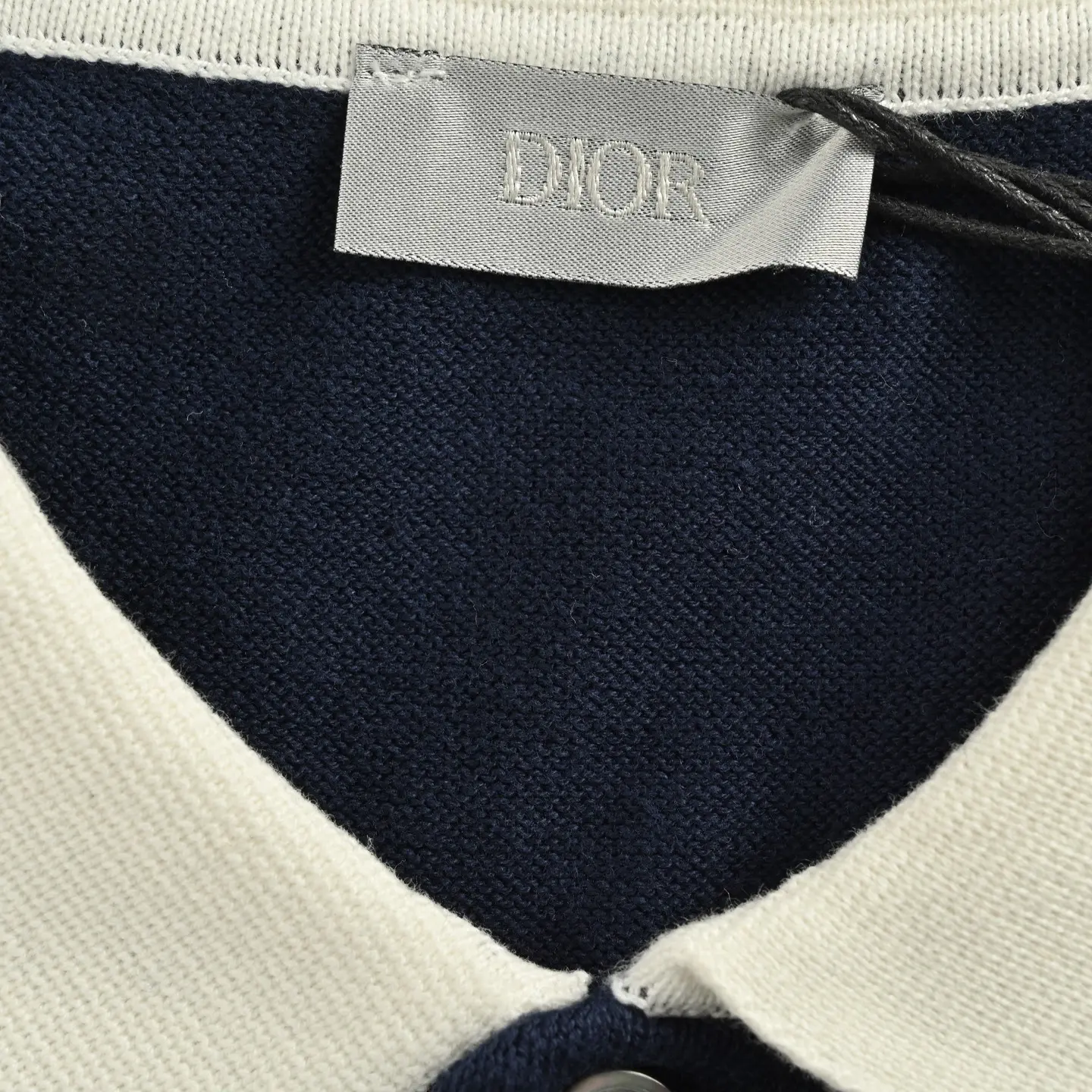 Lily of the Valley Embroidered Striped Knit Polo Shirt D24513033 — view 5