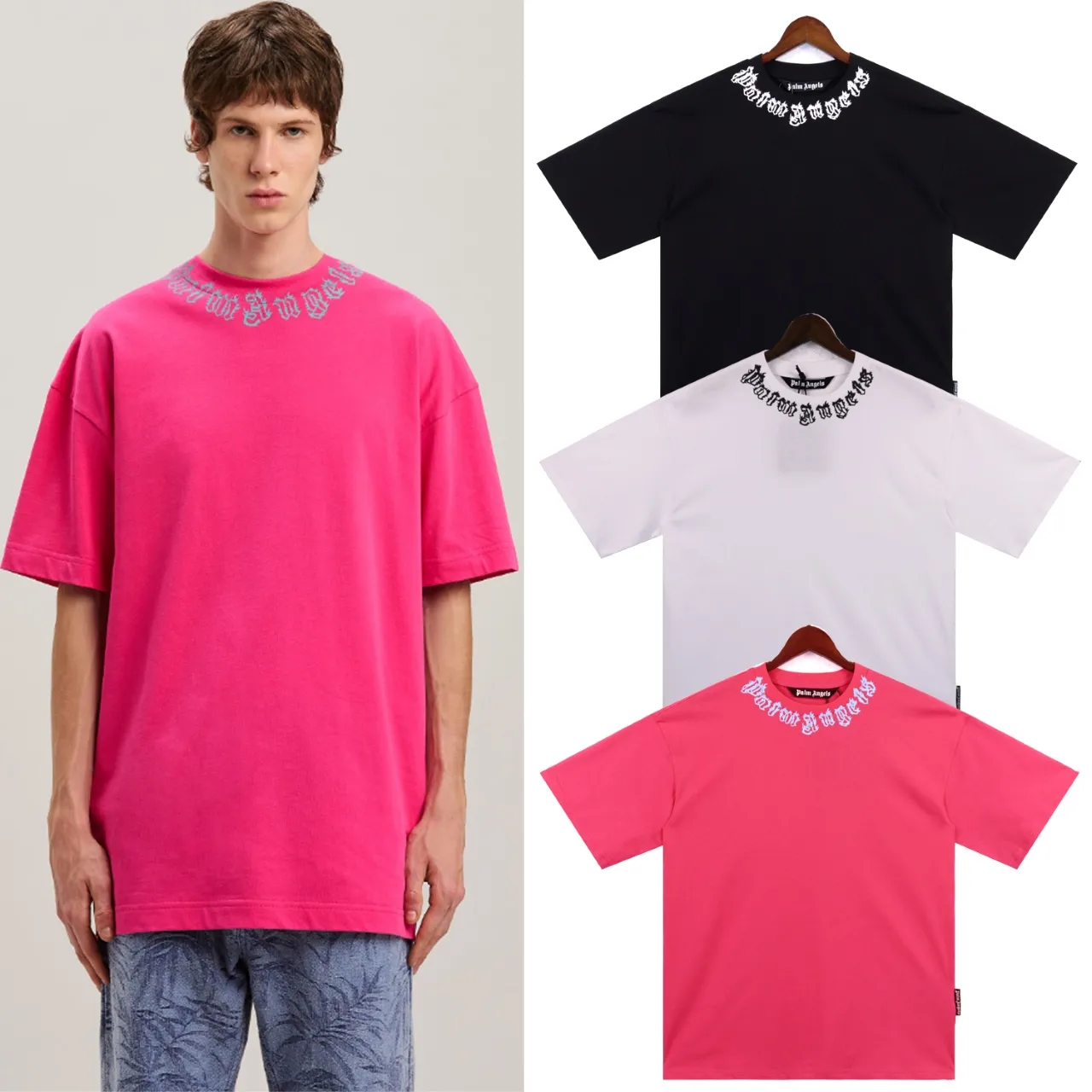 Logo-Embroidered Gothic Collar T-Shirt D7812282