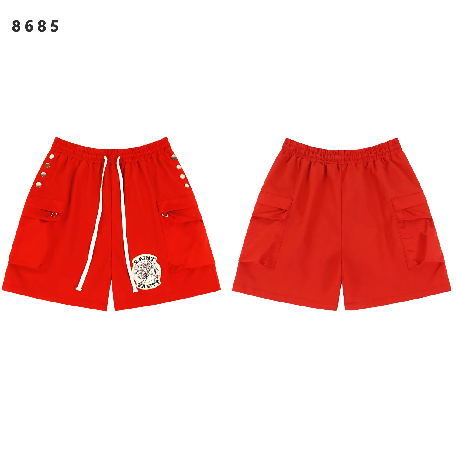 Embroidered Cargo Drawstring Shorts D9812203 — view 2