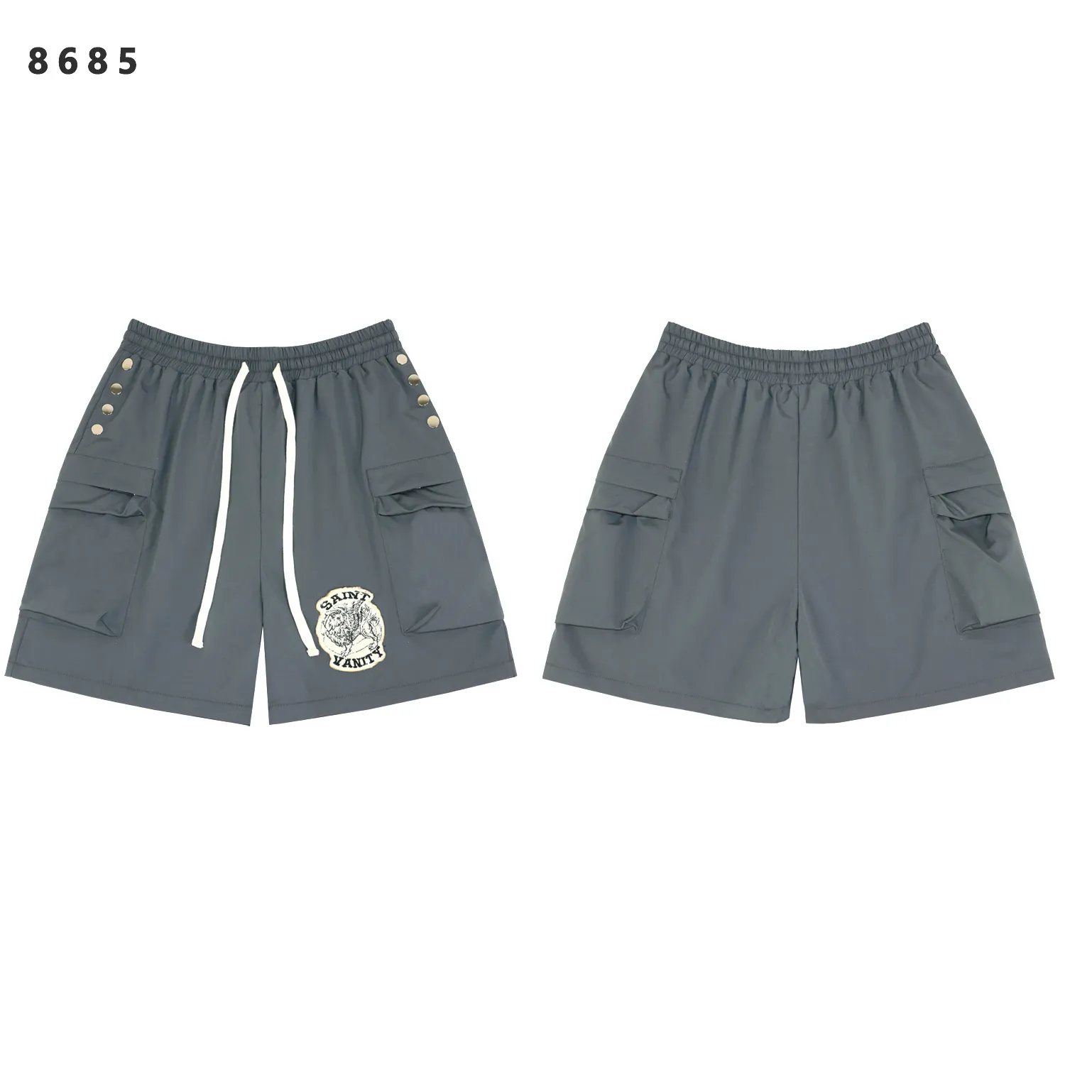 Embroidered Cargo Drawstring Shorts D9812203 — view 3