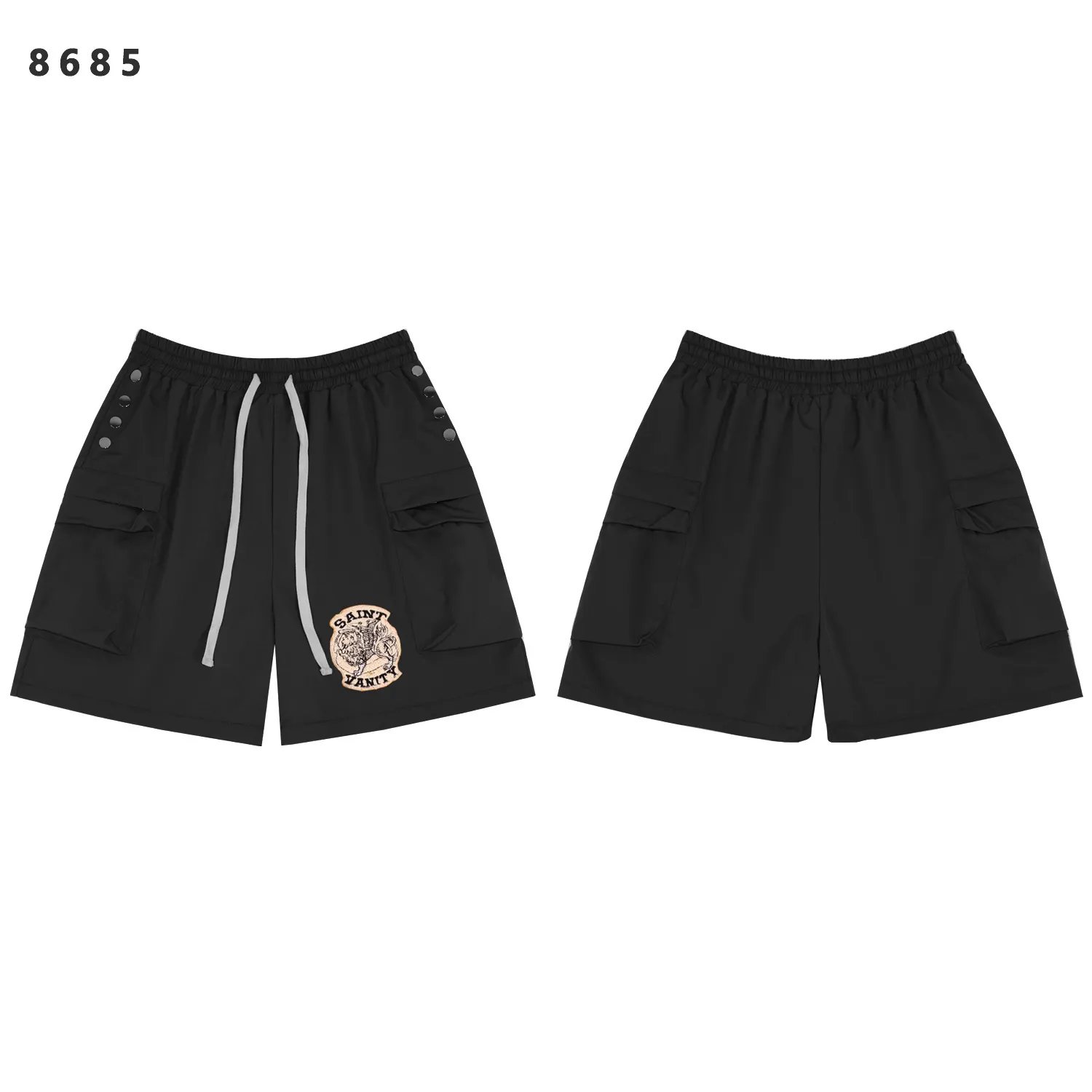 Embroidered Cargo Drawstring Shorts D9812203 — view 4
