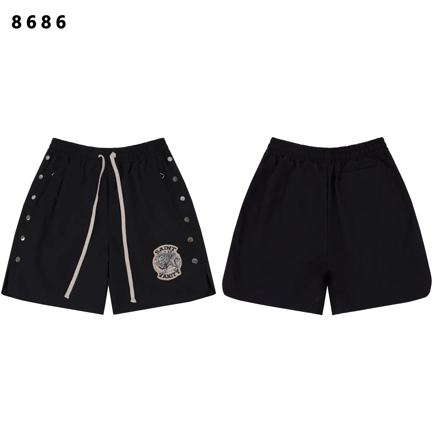 Embroidered Snap-Button Sport Shorts D9812202 — view 2