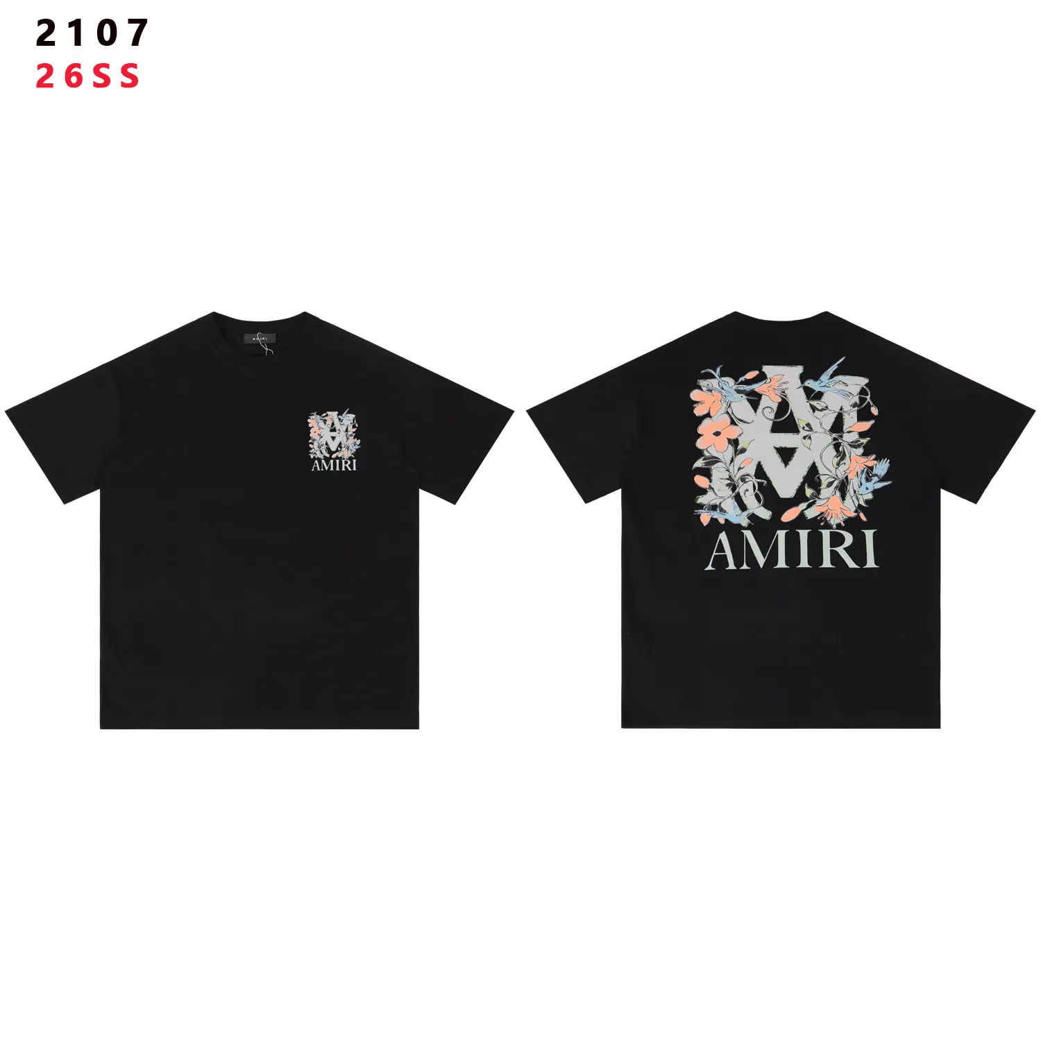 Amiri Floral Bird Logo Cotton T-Shirt D8212148 — view 2