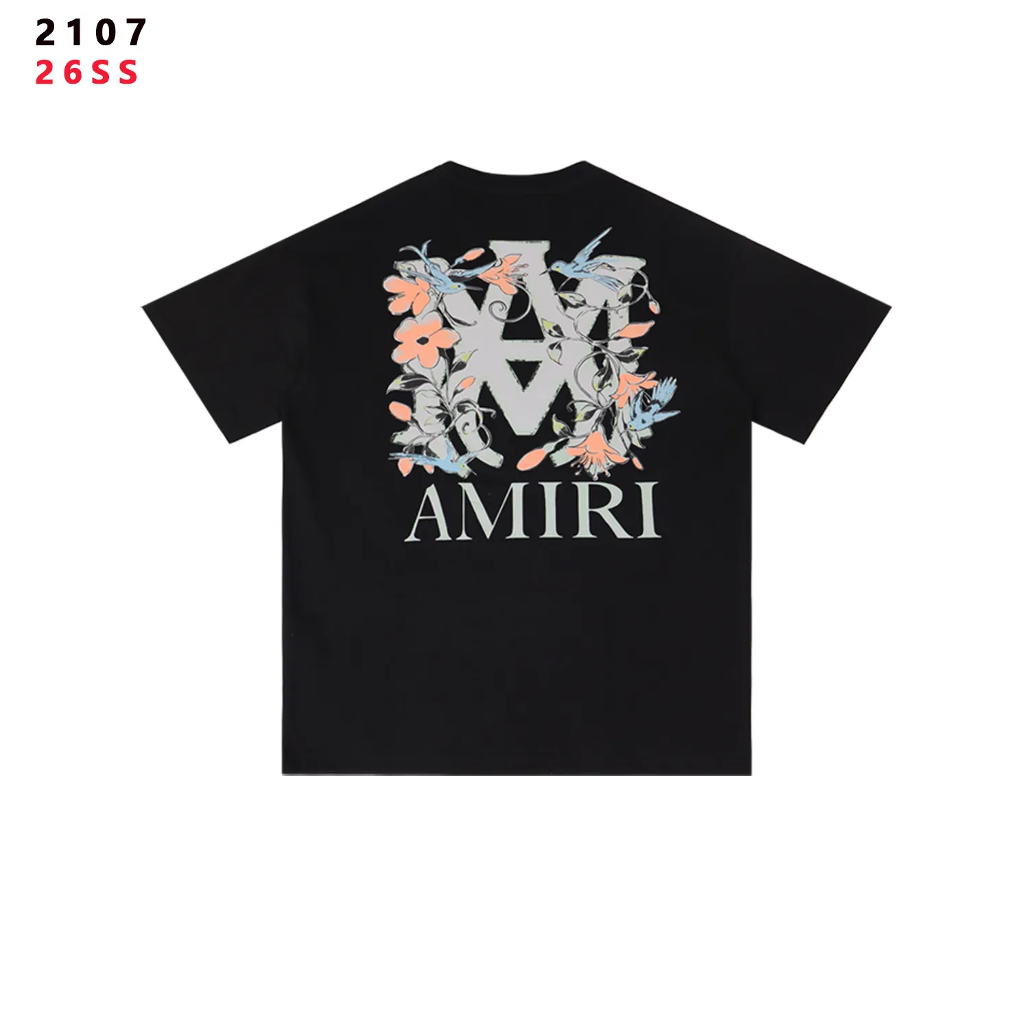 Amiri Floral Bird Logo Cotton T-Shirt D8212148 — view 4