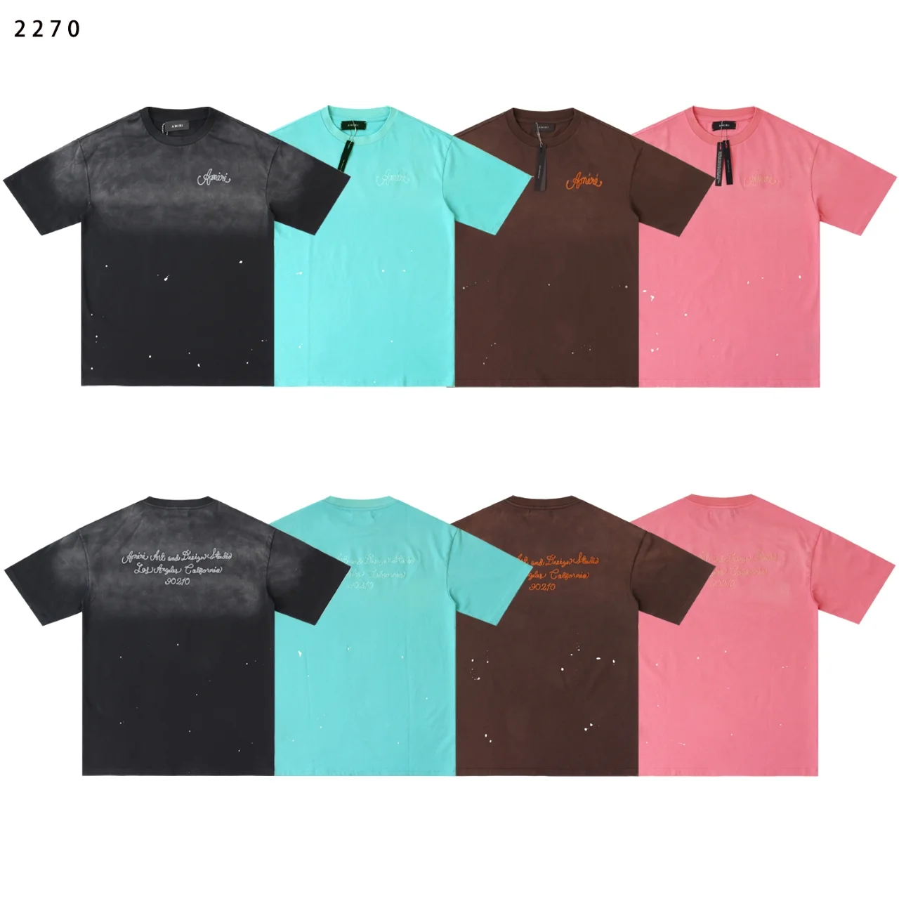 Amiri Design Studio Embroidered Paint-Splatter T-Shirt D9012209 — view 2