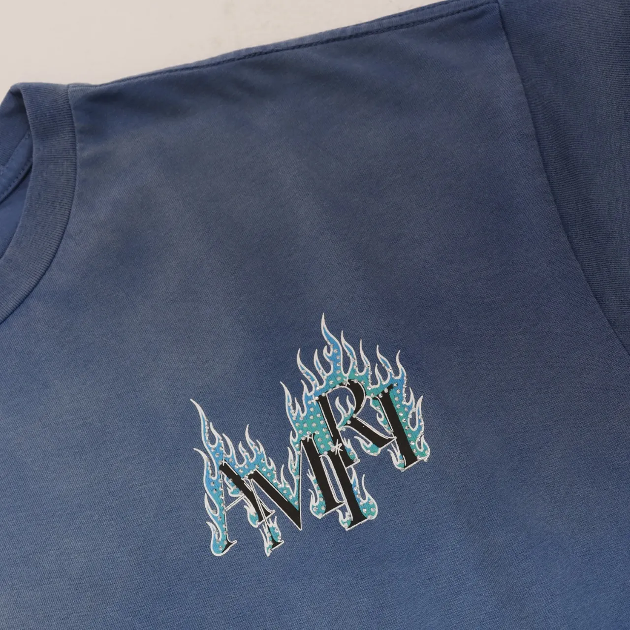 Flame Logo Rhinestone-Embellished Washed T-Shirt D9212235 — view 5