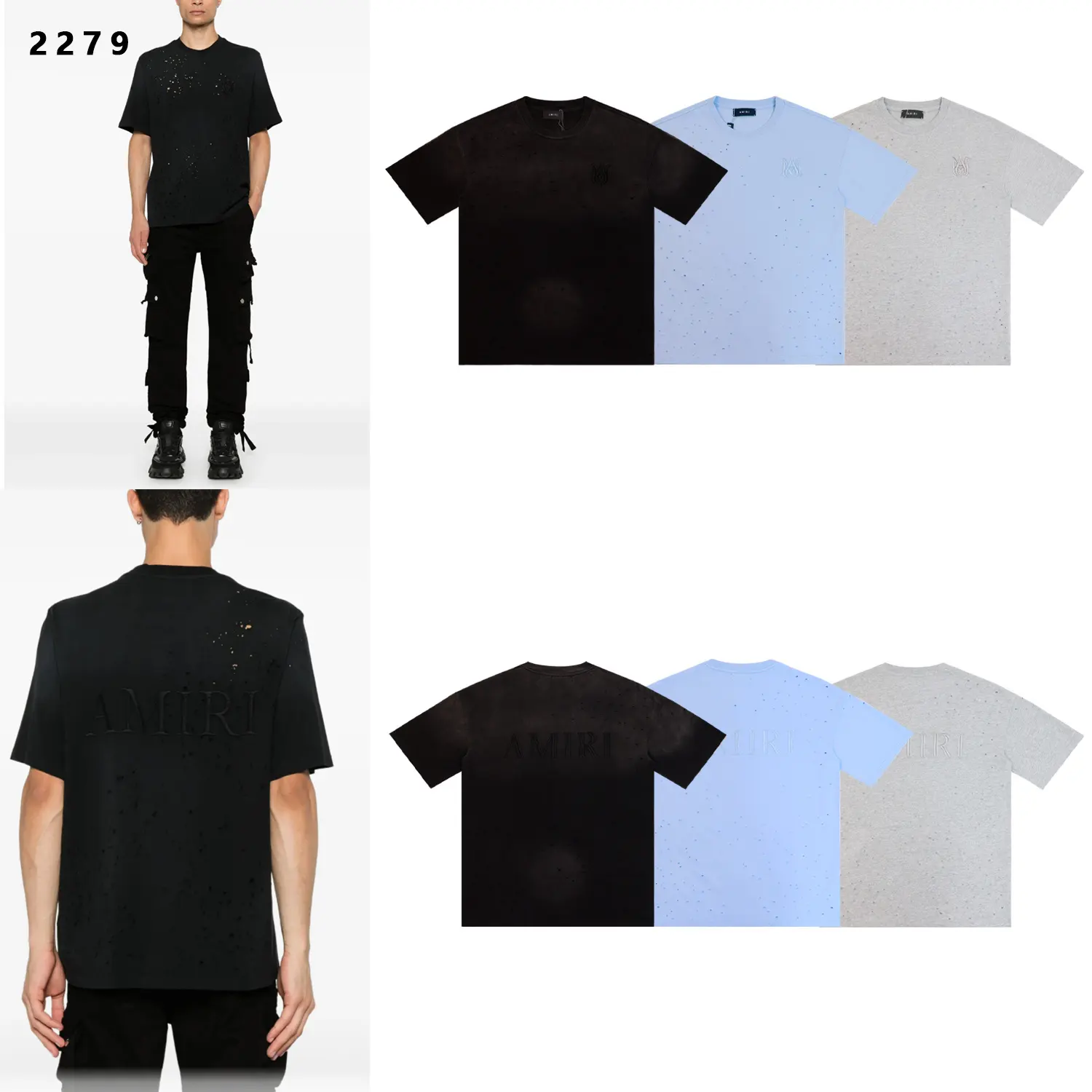 Distressed Logo-Embroidered Cotton T-Shirt D9812236