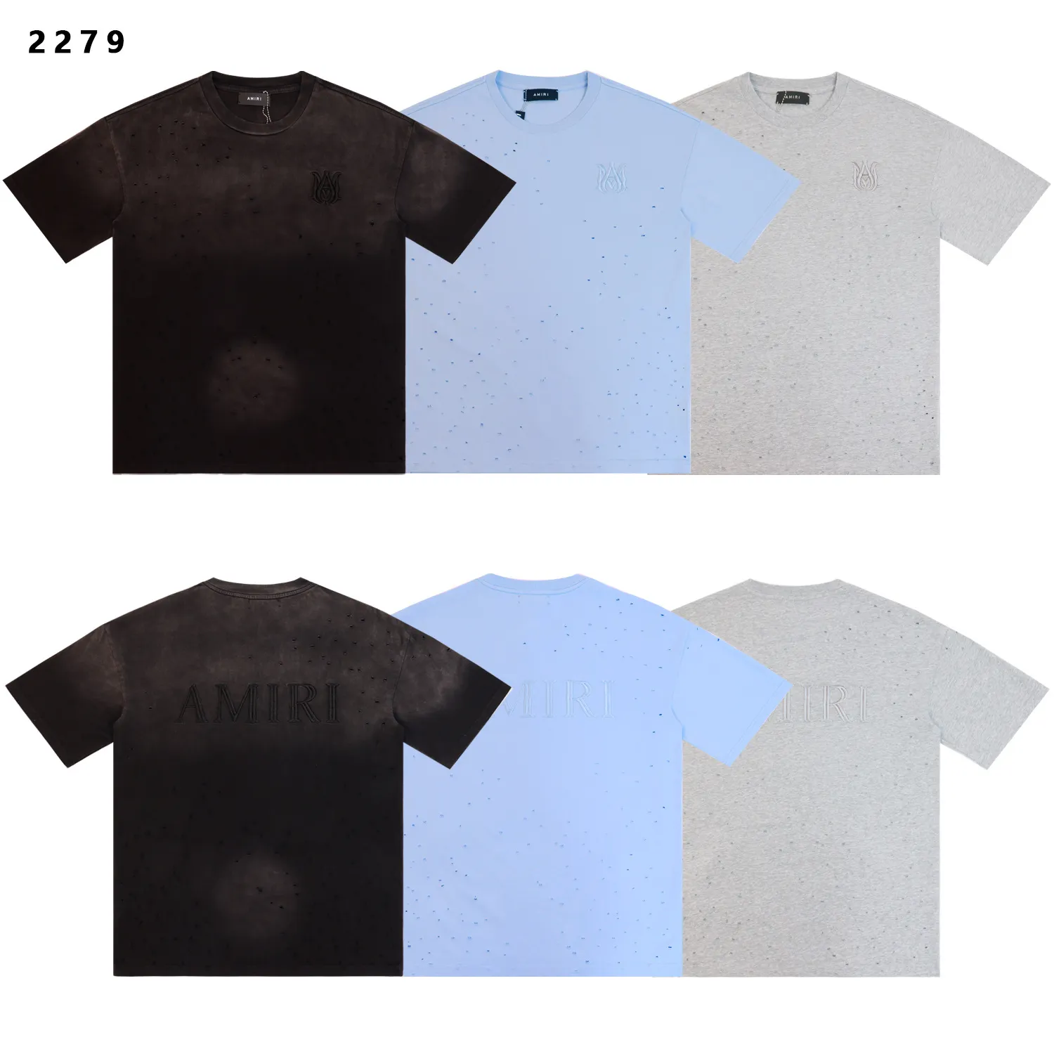 Distressed Logo-Embroidered Cotton T-Shirt D9812236 — view 2