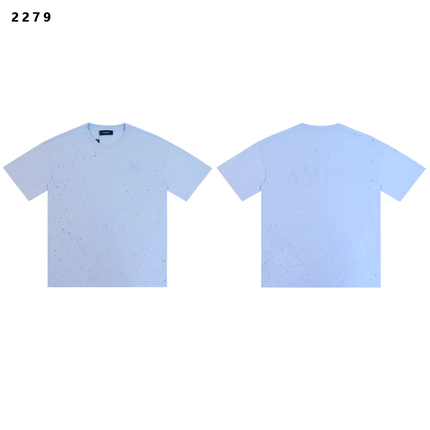 Distressed Logo-Embroidered Cotton T-Shirt D9812236 — view 3