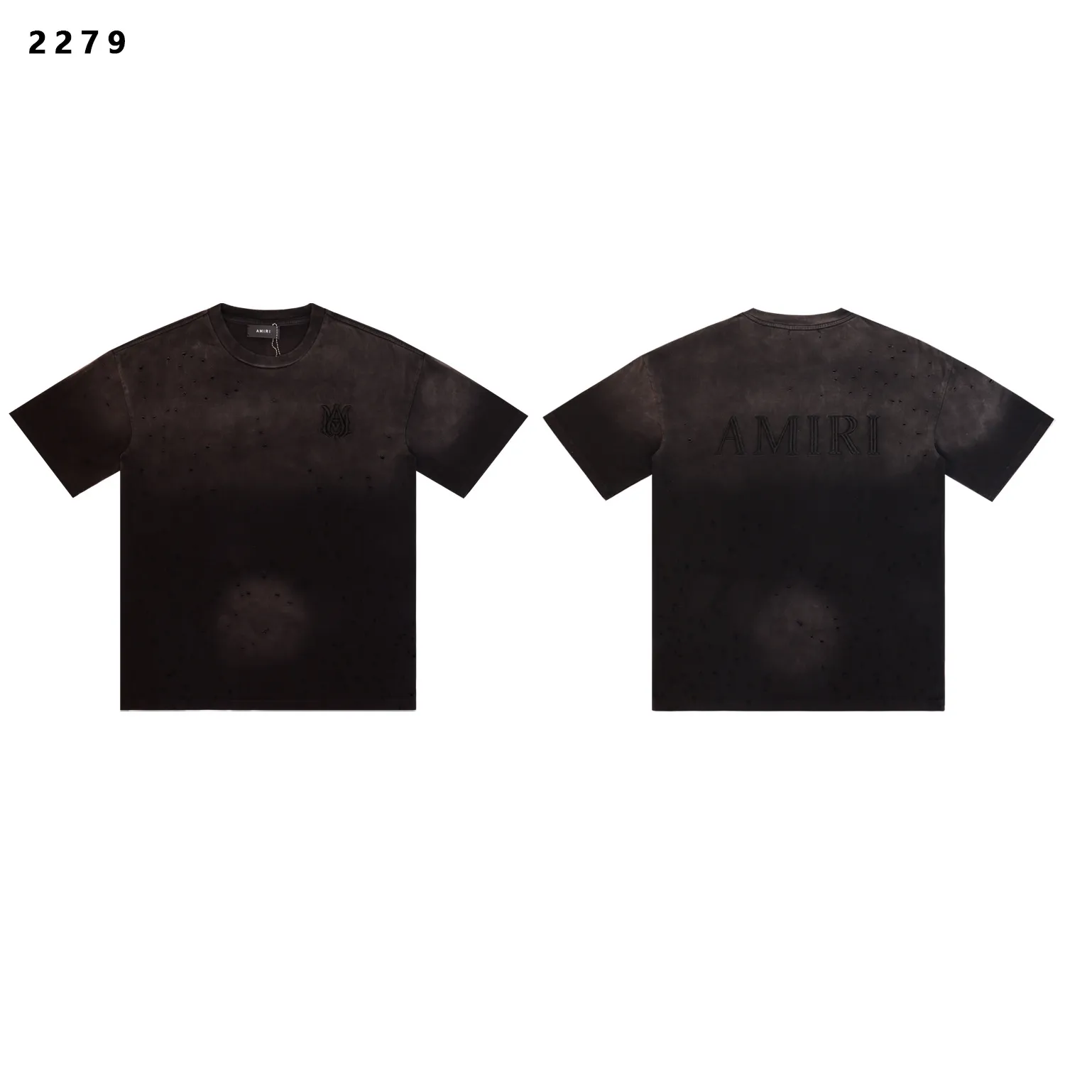 Distressed Logo-Embroidered Cotton T-Shirt D9812236 — view 4