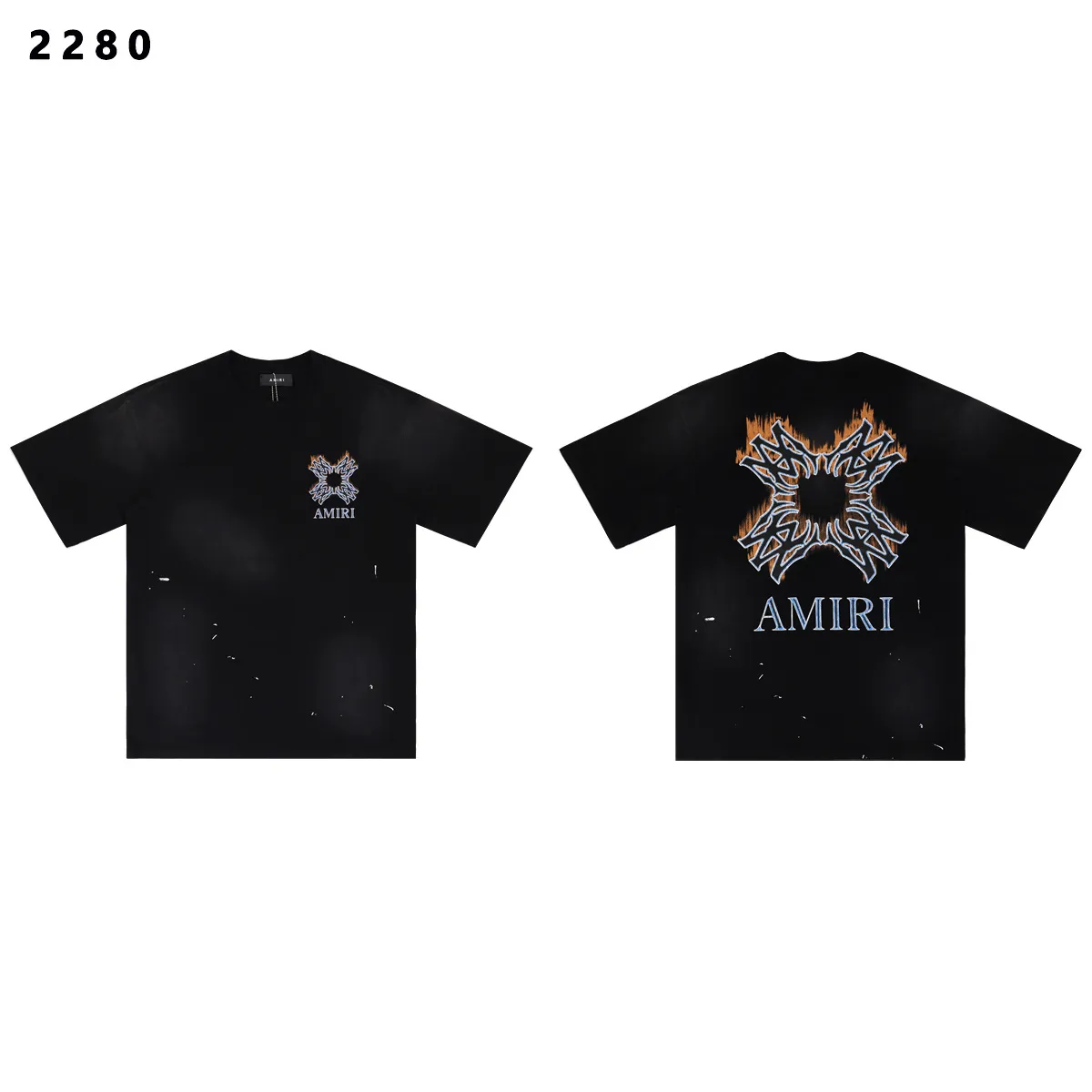 Quad Flames Distressed Oversized T-Shirt D8812207 — view 2